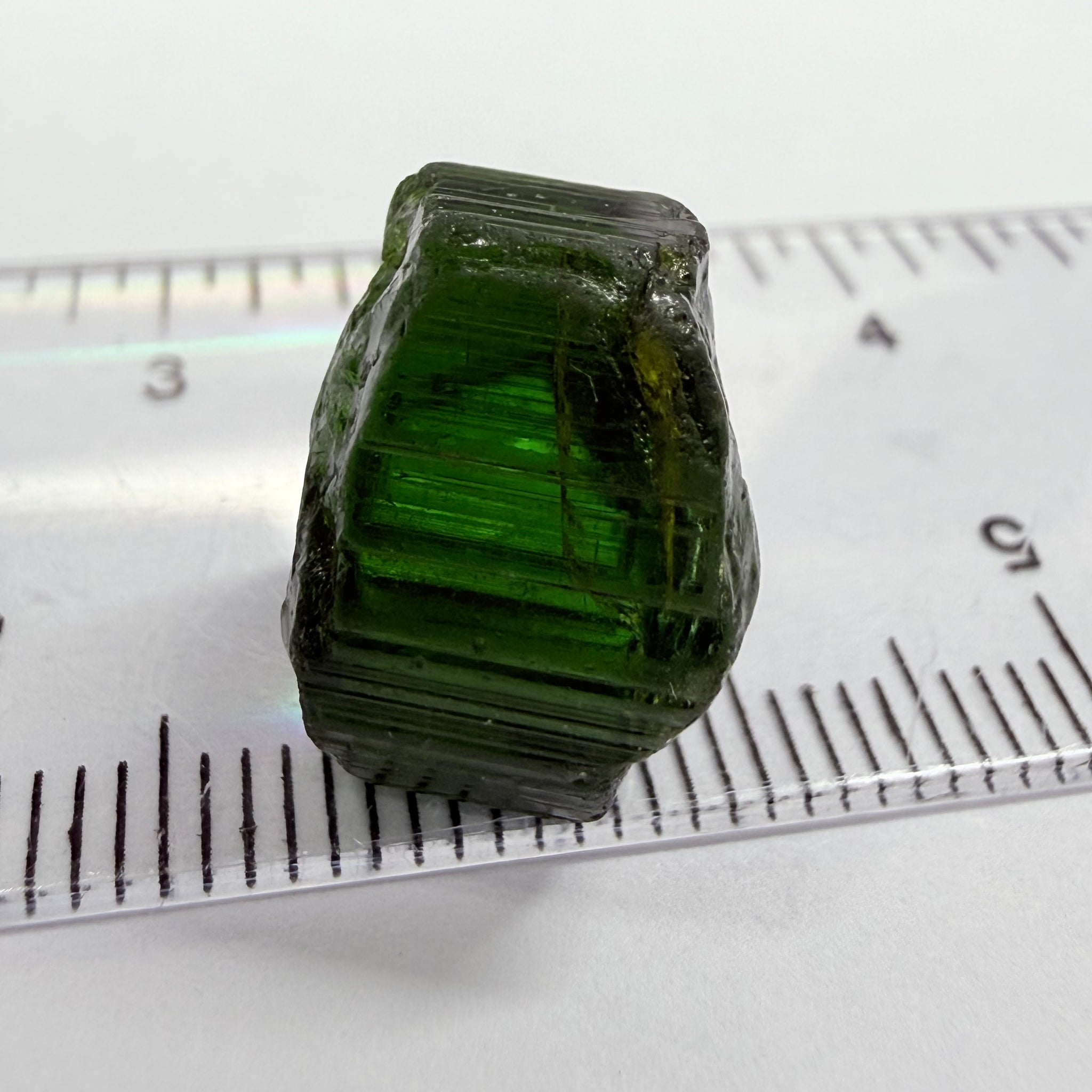 Congo Tourmaline Crystal, 16.71ct, Untreated Unheated, si, cut with inclusions, c axis closed