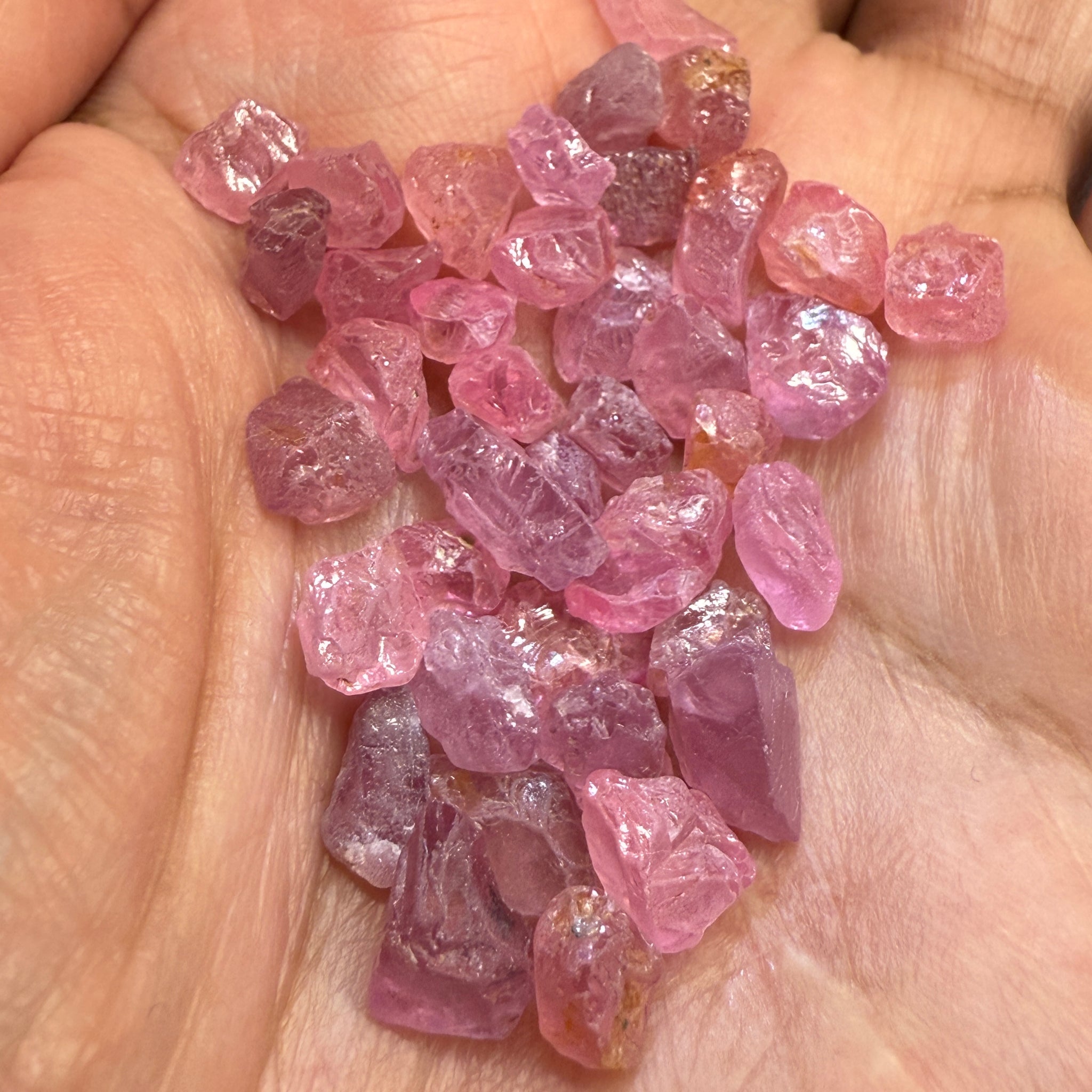 Mozambique Spinel Lot, Baby Pink colour, 68.43ct, Untreated Unheated. All have some inclusions and cracks, but if you want to have a play with them going cheap