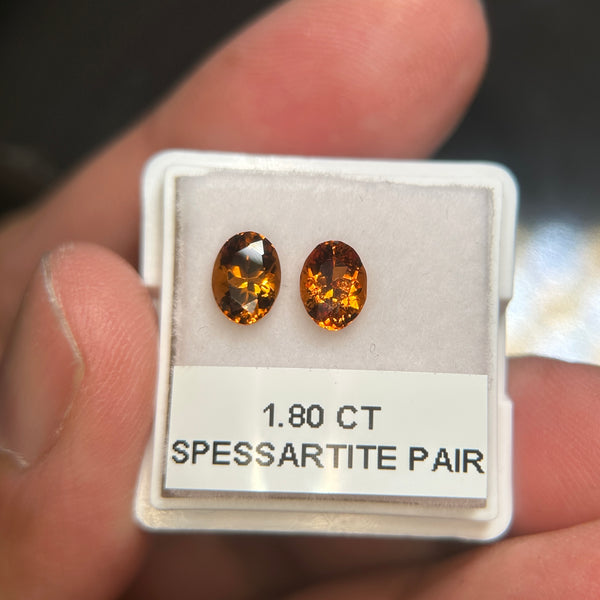 Spessartite Pair, 1.80ct, Tanzania, Untreated Unheated