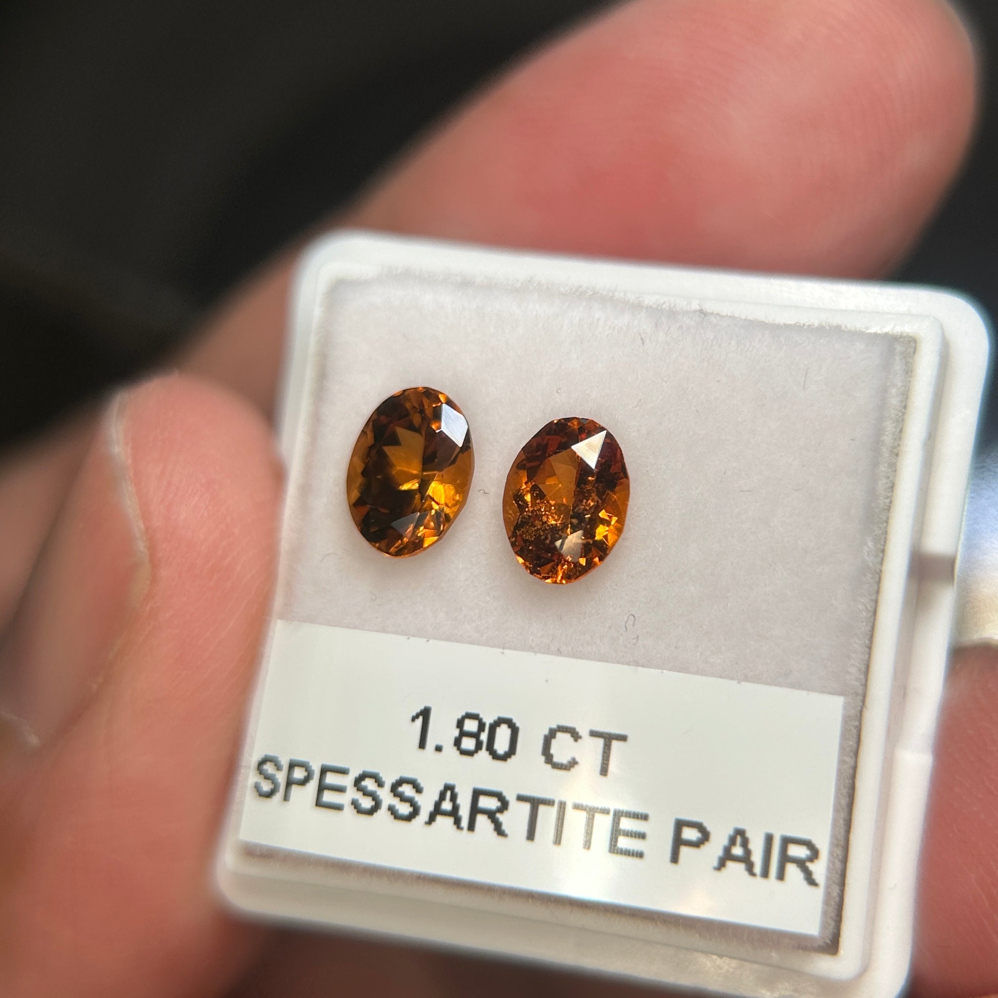 Spessartite Pair, 1.80ct, Tanzania, Untreated Unheated
