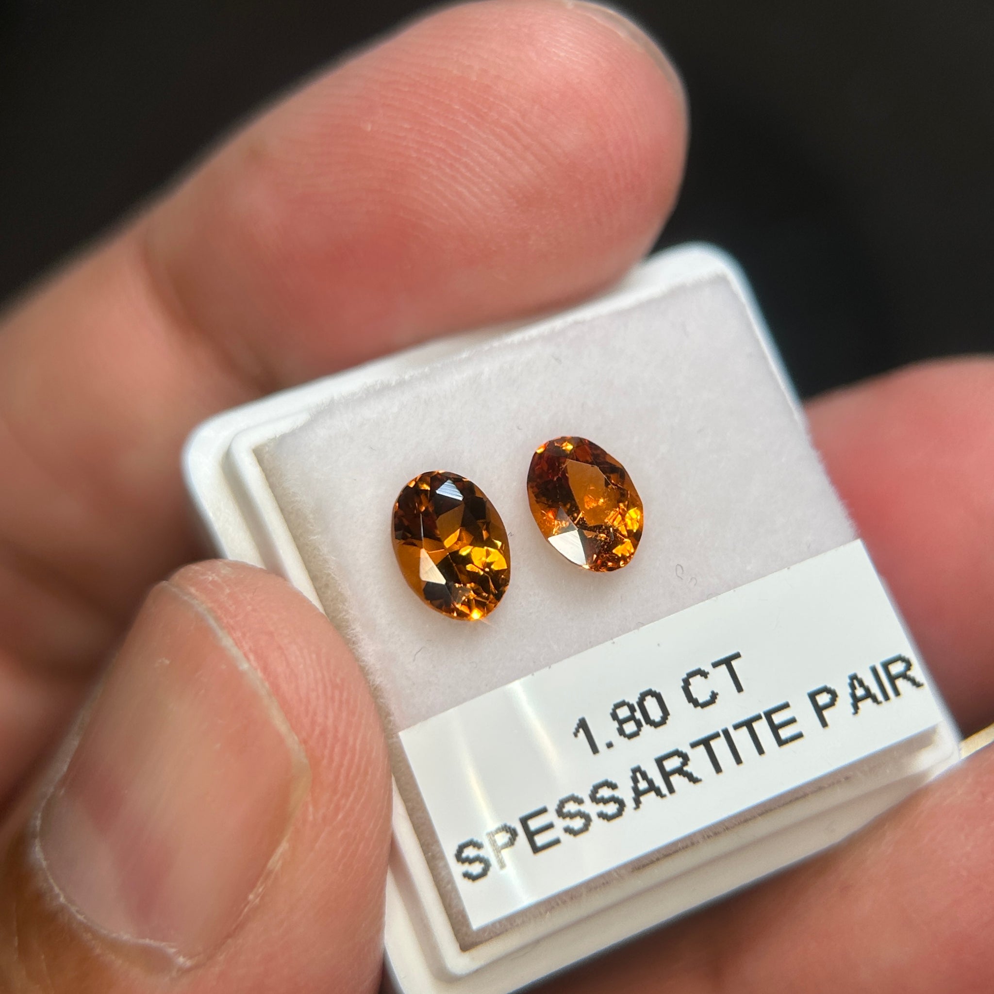 Spessartite Pair, 1.80ct, Tanzania, Untreated Unheated
