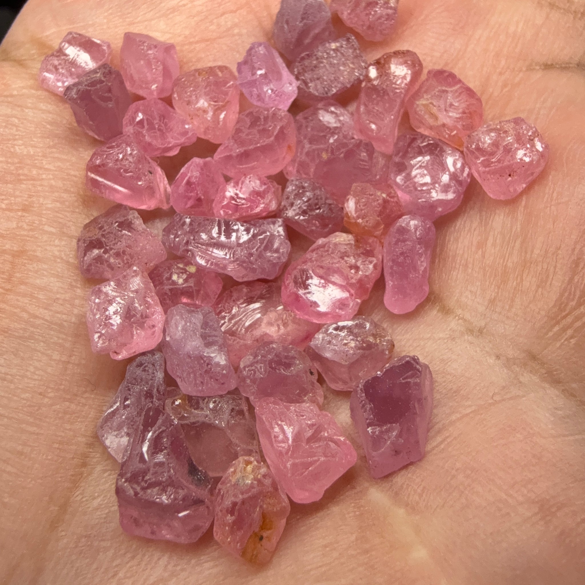 Mozambique Spinel Lot, Baby Pink colour, 68.43ct, Untreated Unheated. All have some inclusions and cracks, but if you want to have a play with them going cheap