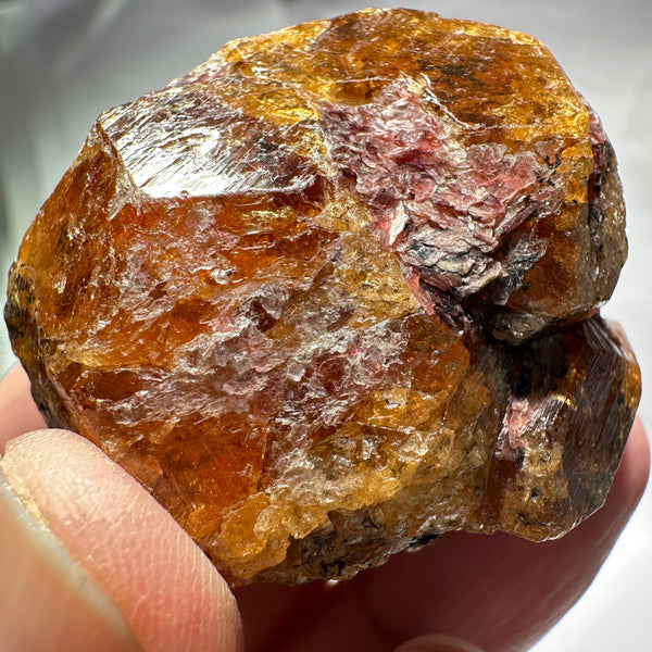 Mandarin Spessartite Garnet Crystal 95.30gm, 45 x 41 x 29mm, Untreated Unheated