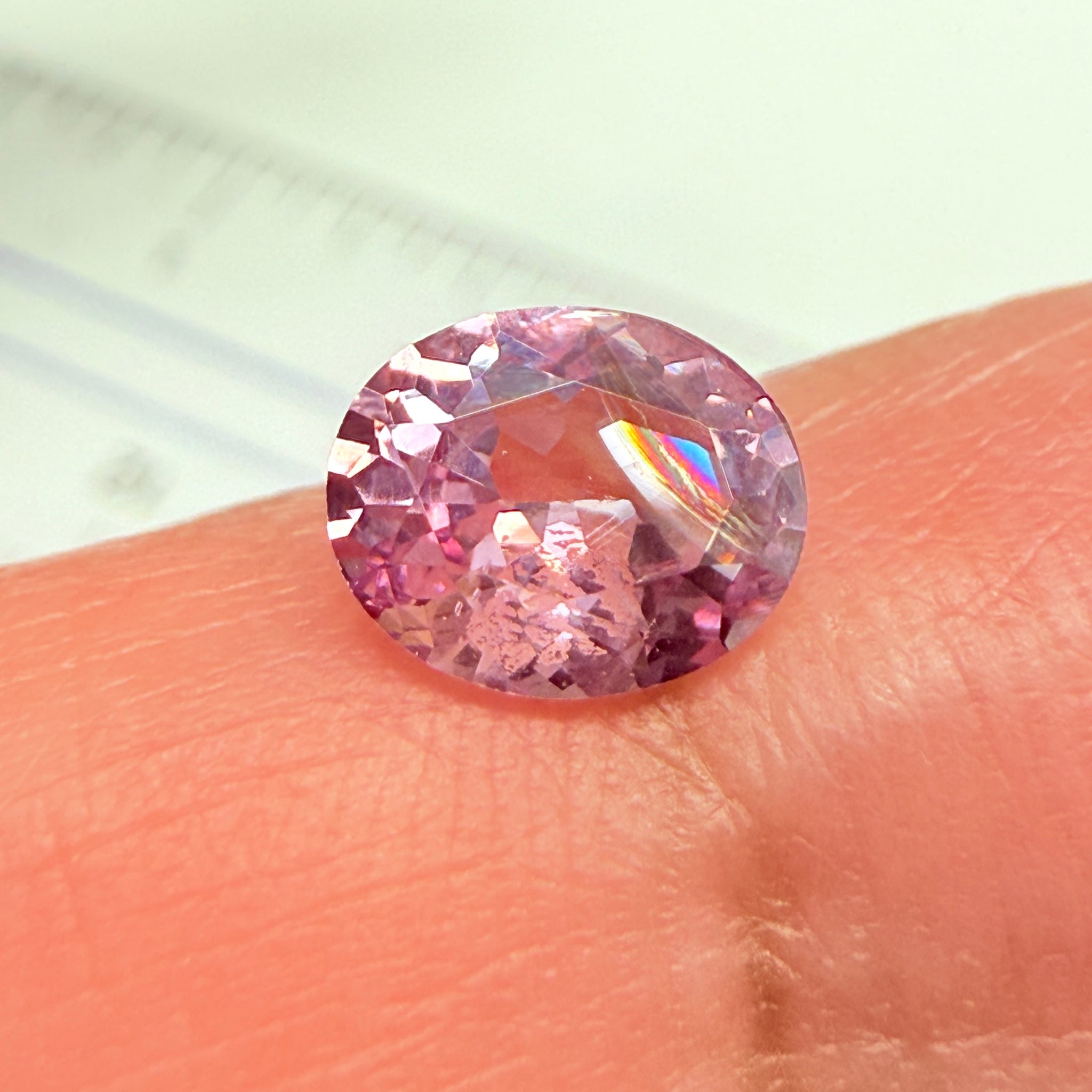 Mahenge Spinel, beautiful RAINBOW forming on the inclusion, 1.03ct, Mahenge, Tanzania, Untreated Unheated