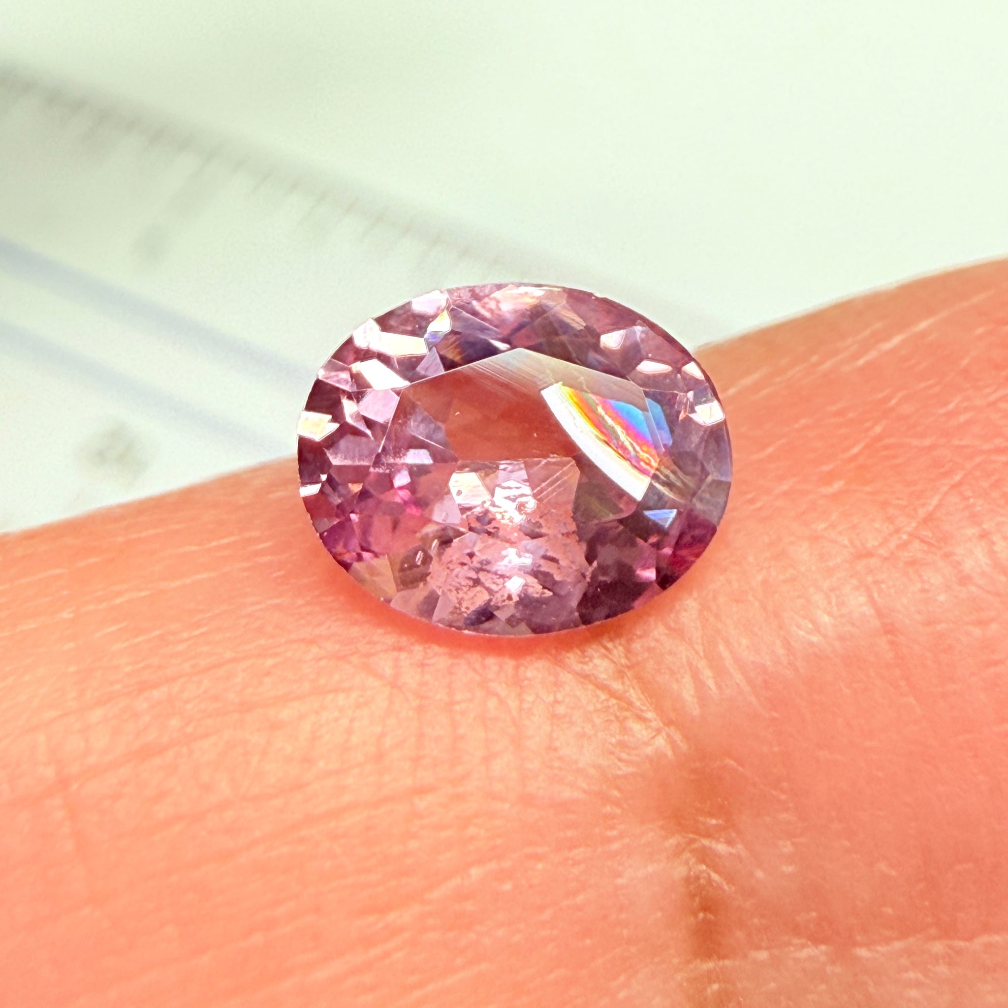 Mahenge Spinel, beautiful RAINBOW forming on the inclusion, 1.03ct, Mahenge, Tanzania, Untreated Unheated