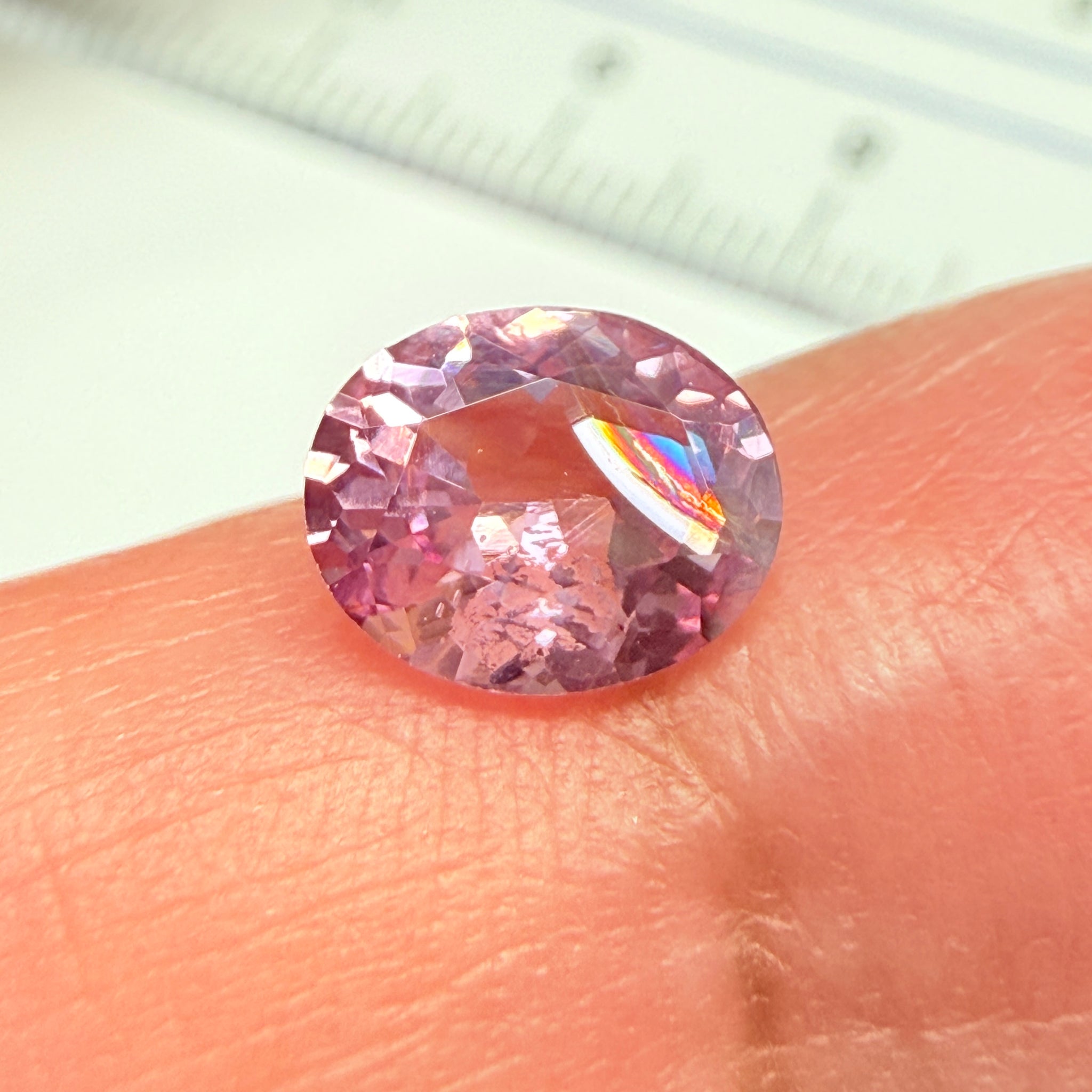 Mahenge Spinel, beautiful RAINBOW forming on the inclusion, 1.03ct, Mahenge, Tanzania, Untreated Unheated