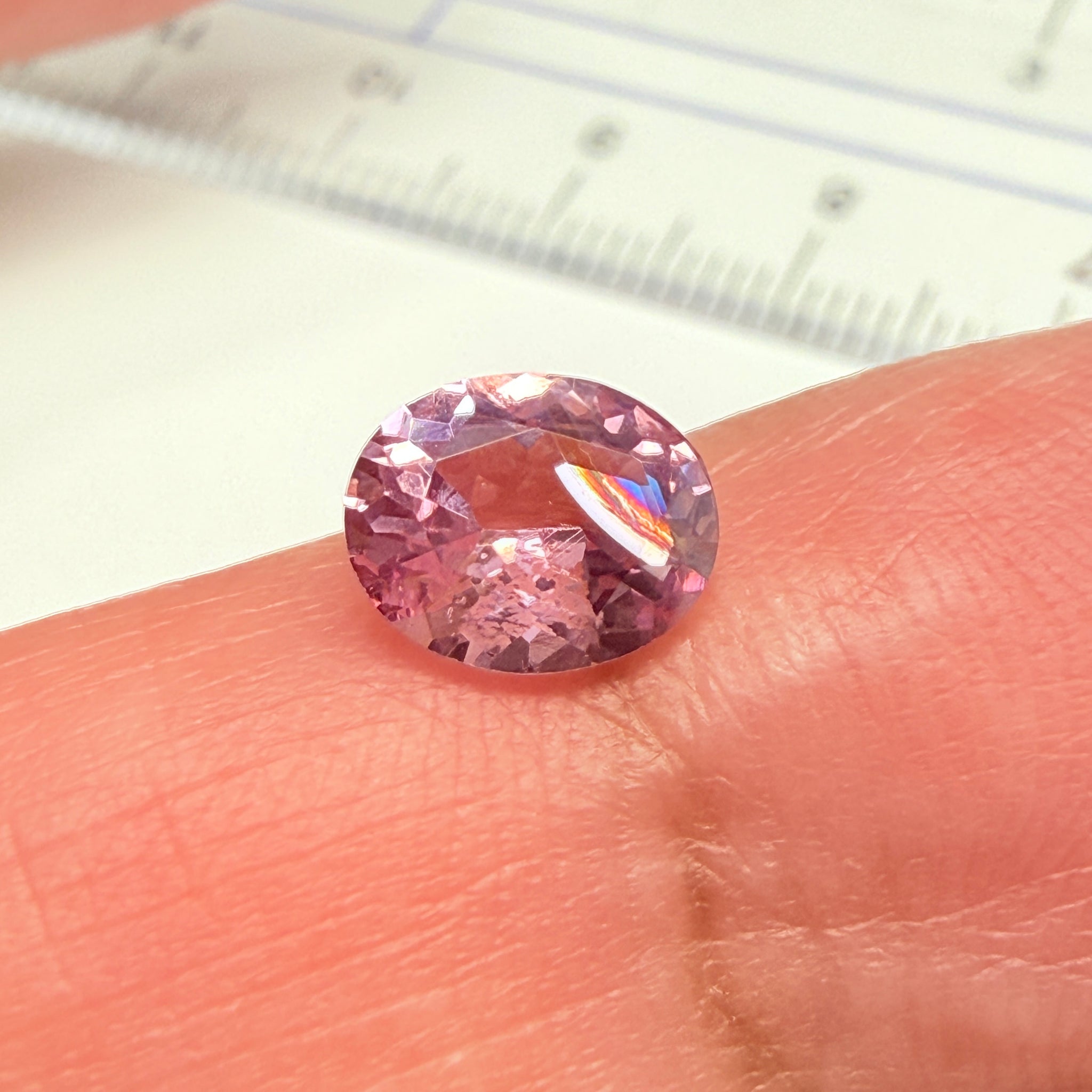 Mahenge Spinel, beautiful RAINBOW forming on the inclusion, 1.03ct, Mahenge, Tanzania, Untreated Unheated