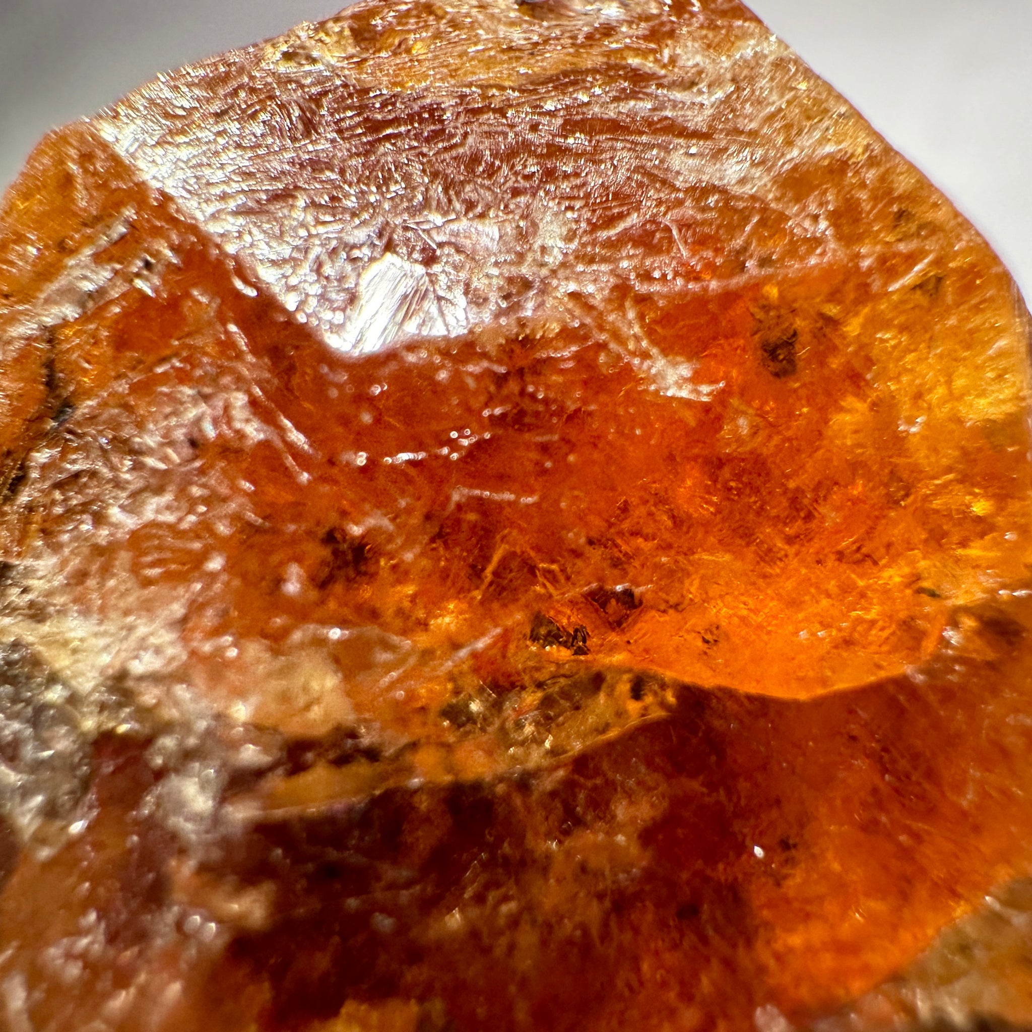 Mandarin Spessartite Garnet Crystal 95.30gm, 45 x 41 x 29mm, Untreated Unheated