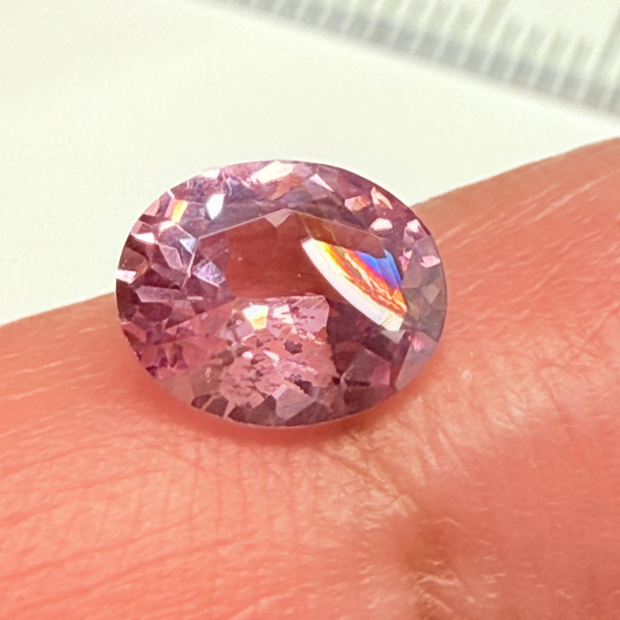 Mahenge Spinel, beautiful RAINBOW forming on the inclusion, 1.03ct, Mahenge, Tanzania, Untreated Unheated