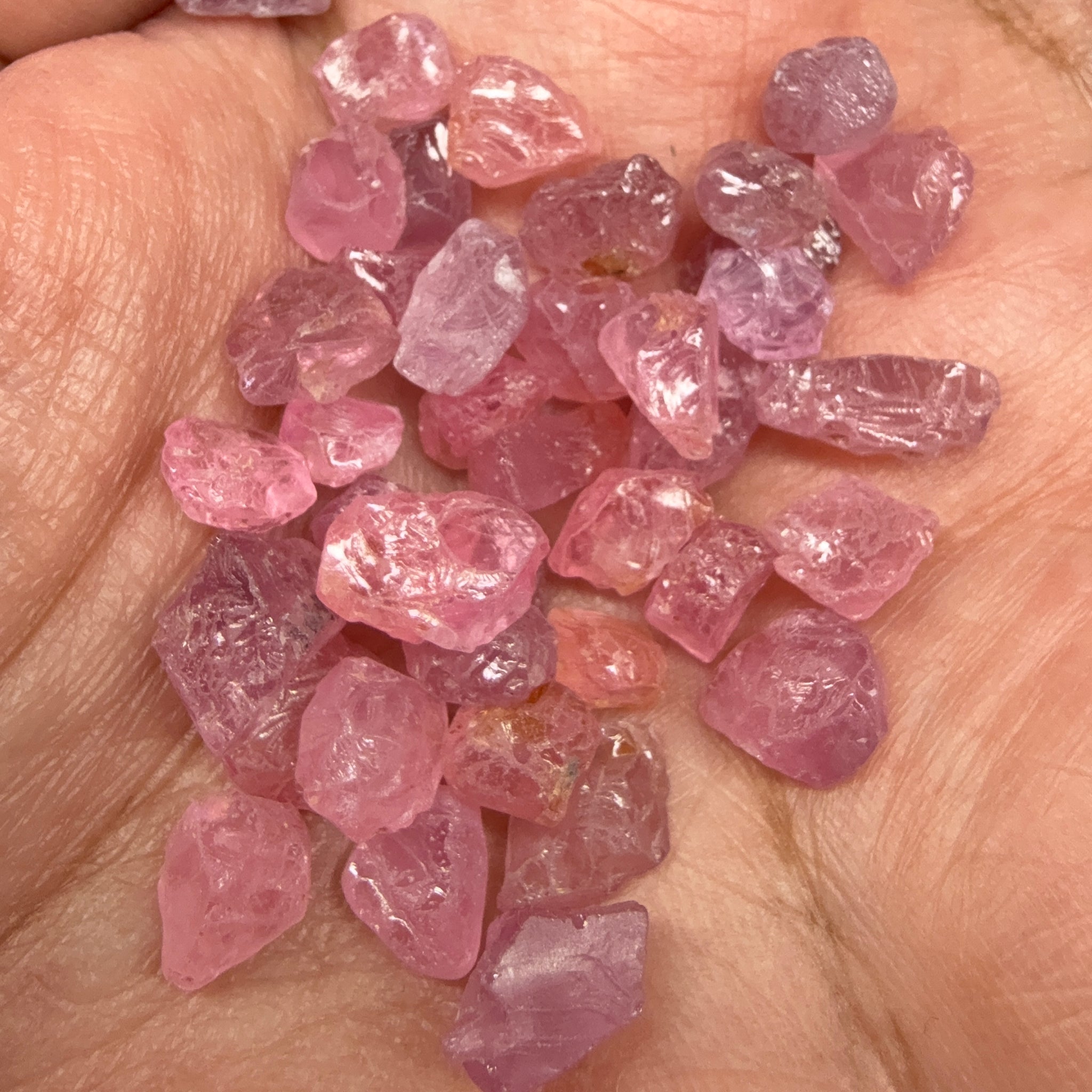 Mozambique Spinel Lot, Baby Pink colour, 68.43ct, Untreated Unheated. All have some inclusions and cracks, but if you want to have a play with them going cheap