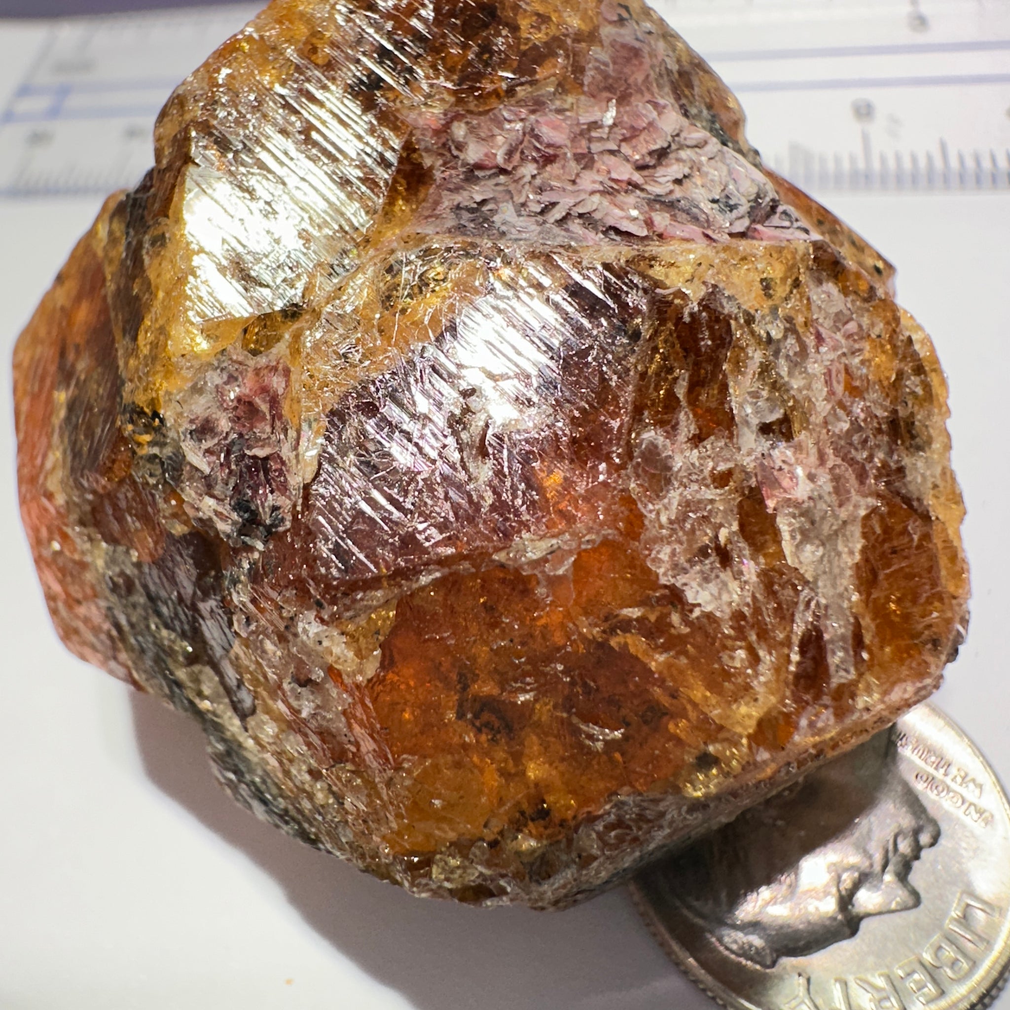 Mandarin Spessartite Garnet Crystal 95.30gm, 45 x 41 x 29mm, Untreated Unheated