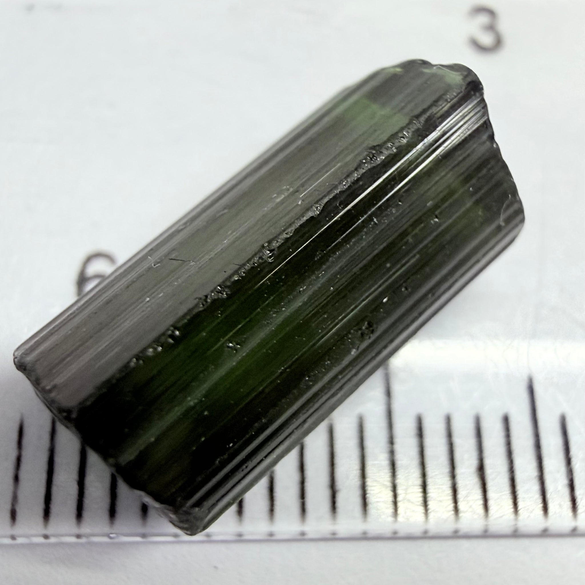 Congo Tourmaline Crystal, 7.92ct, Untreated Unheated, vvs-if, c axis closed