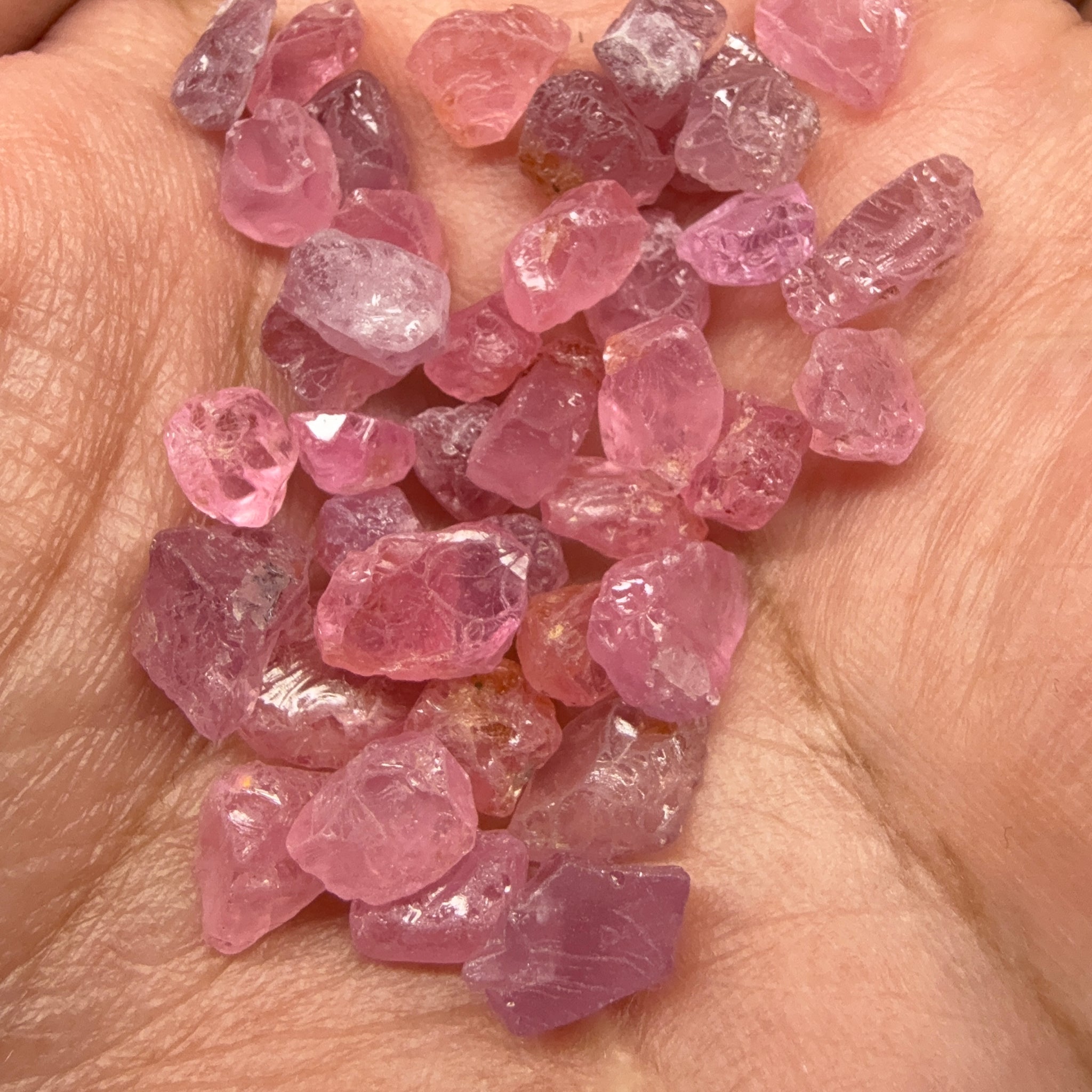 Mozambique Spinel Lot, Baby Pink colour, 68.43ct, Untreated Unheated. All have some inclusions and cracks, but if you want to have a play with them going cheap