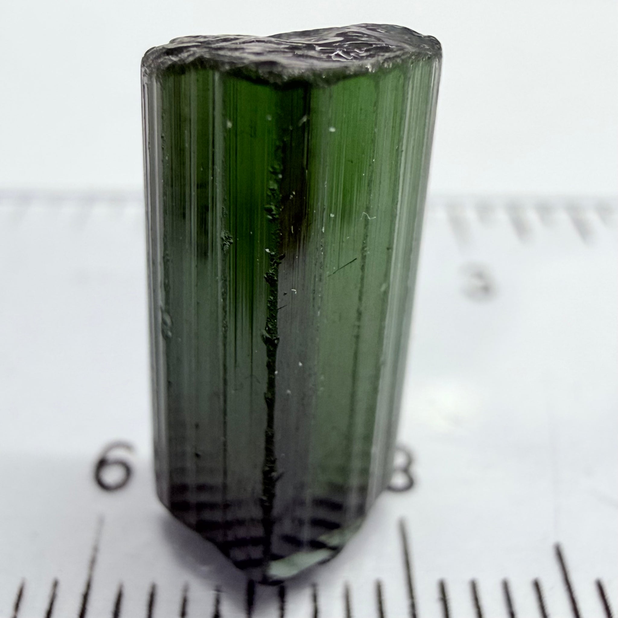 Congo Tourmaline Crystal, 7.92ct, Untreated Unheated, vvs-if, c axis closed