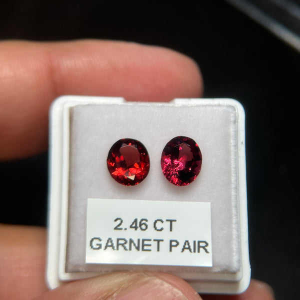 Garnet Pair, 2.46ct, Tanzania, Untreated Unheated