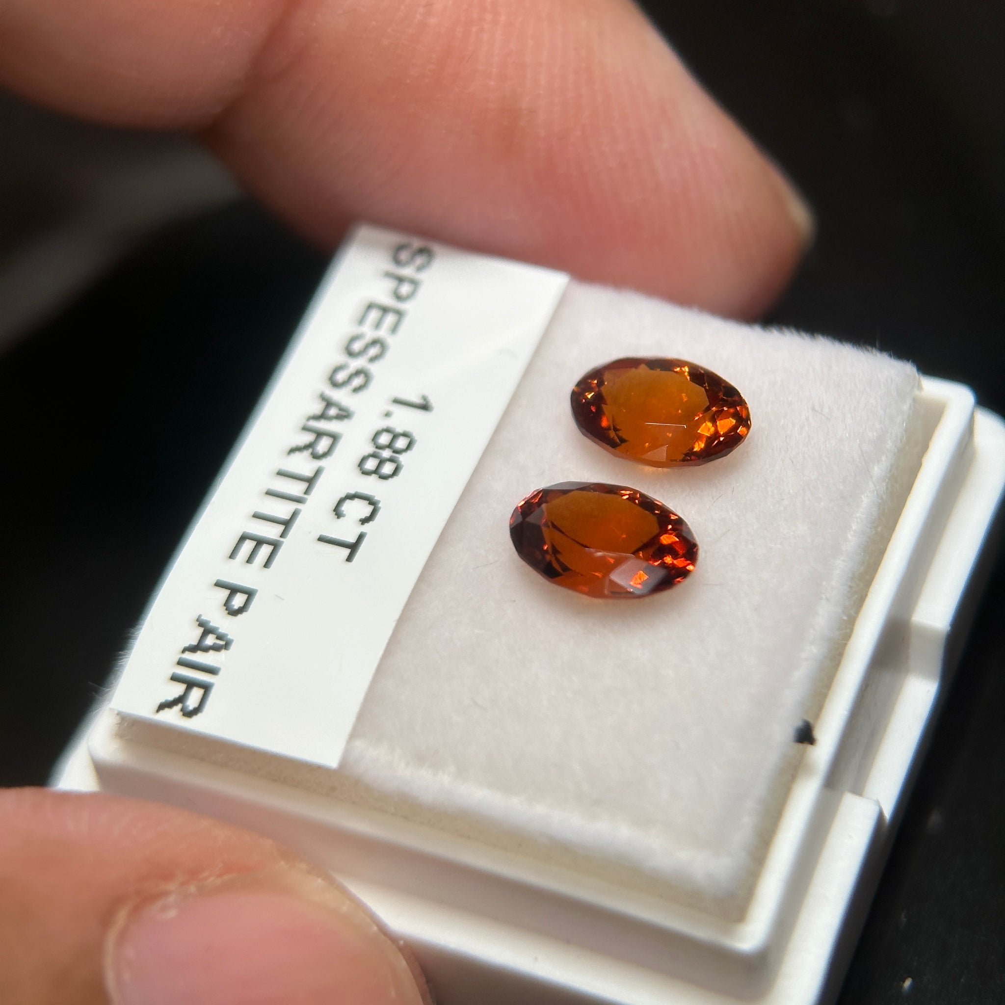 Spessartite Pair, 1.88ct, Tanzania, Untreated Unheated