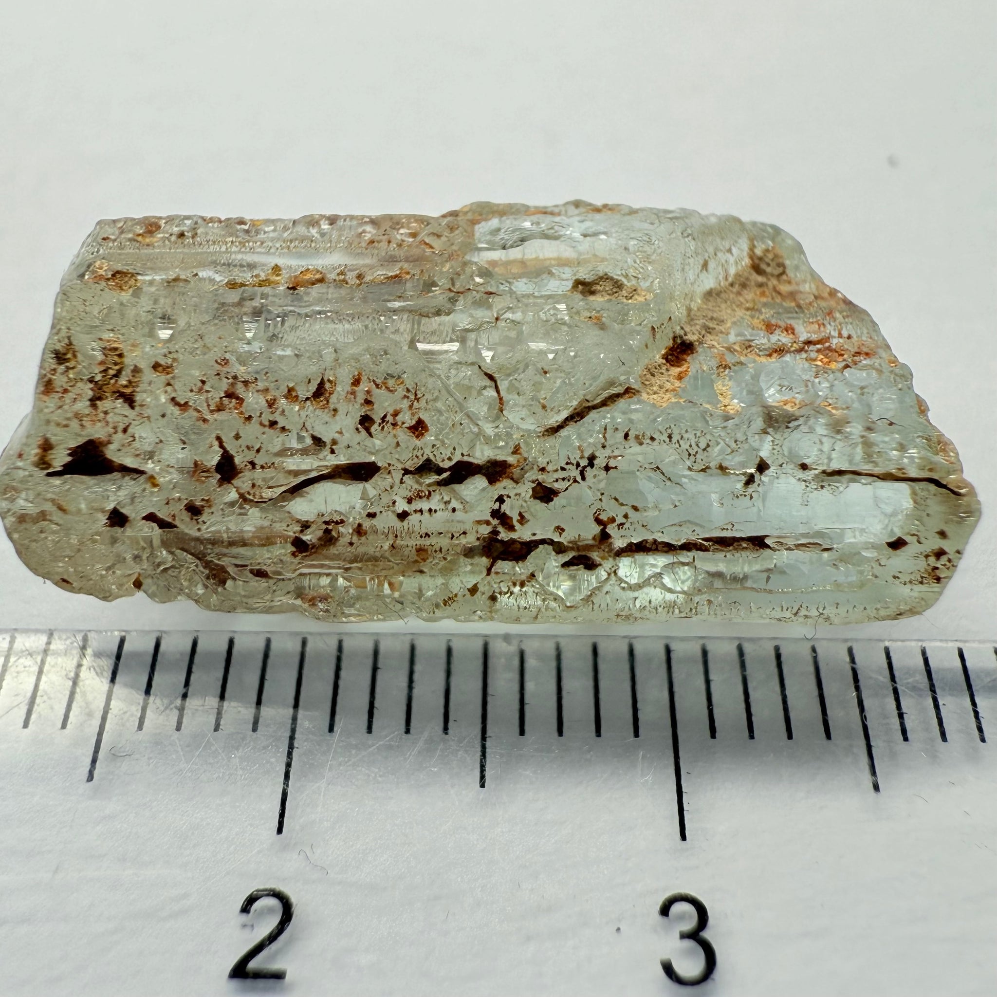 Aquamarine crystal, Songea, Tanzania, 20.16ct, Untreated Unheated, outside slight cracks on the skin, inside vvs