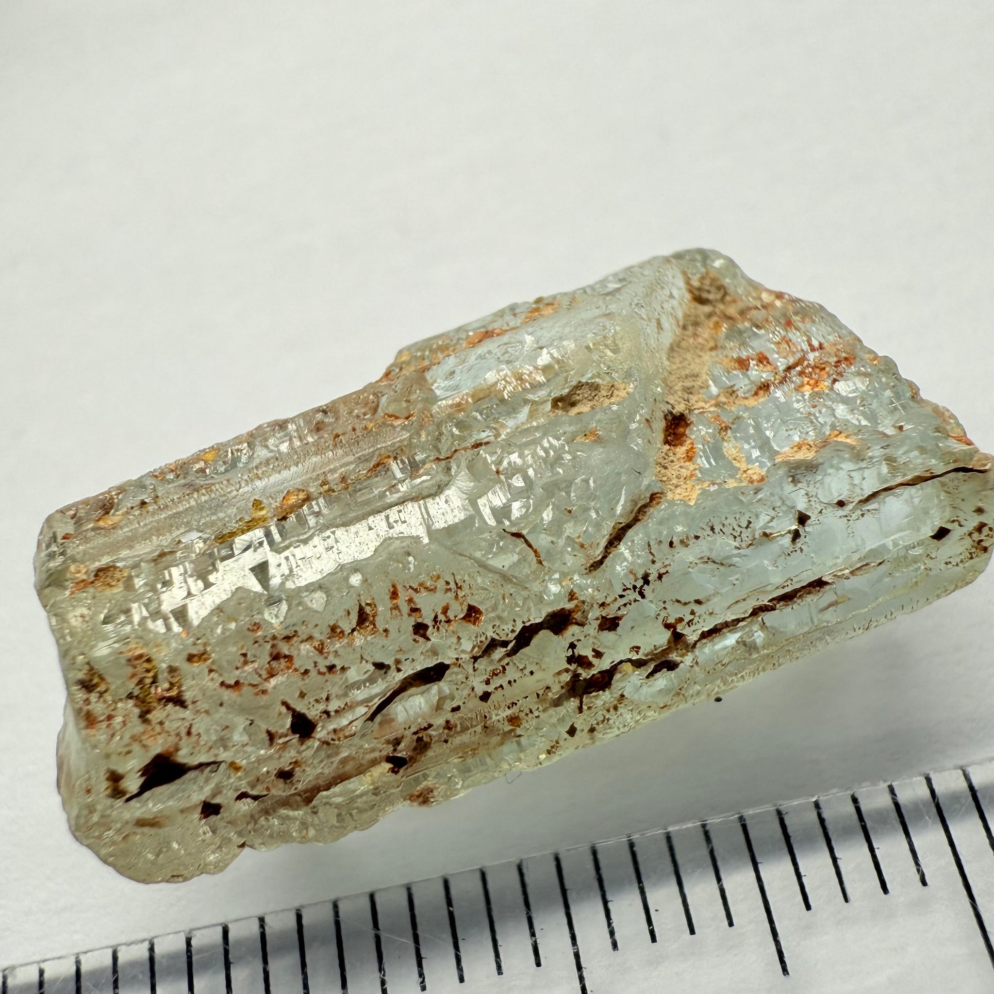 Aquamarine crystal, Songea, Tanzania, 20.16ct, Untreated Unheated, outside slight cracks on the skin, inside vvs