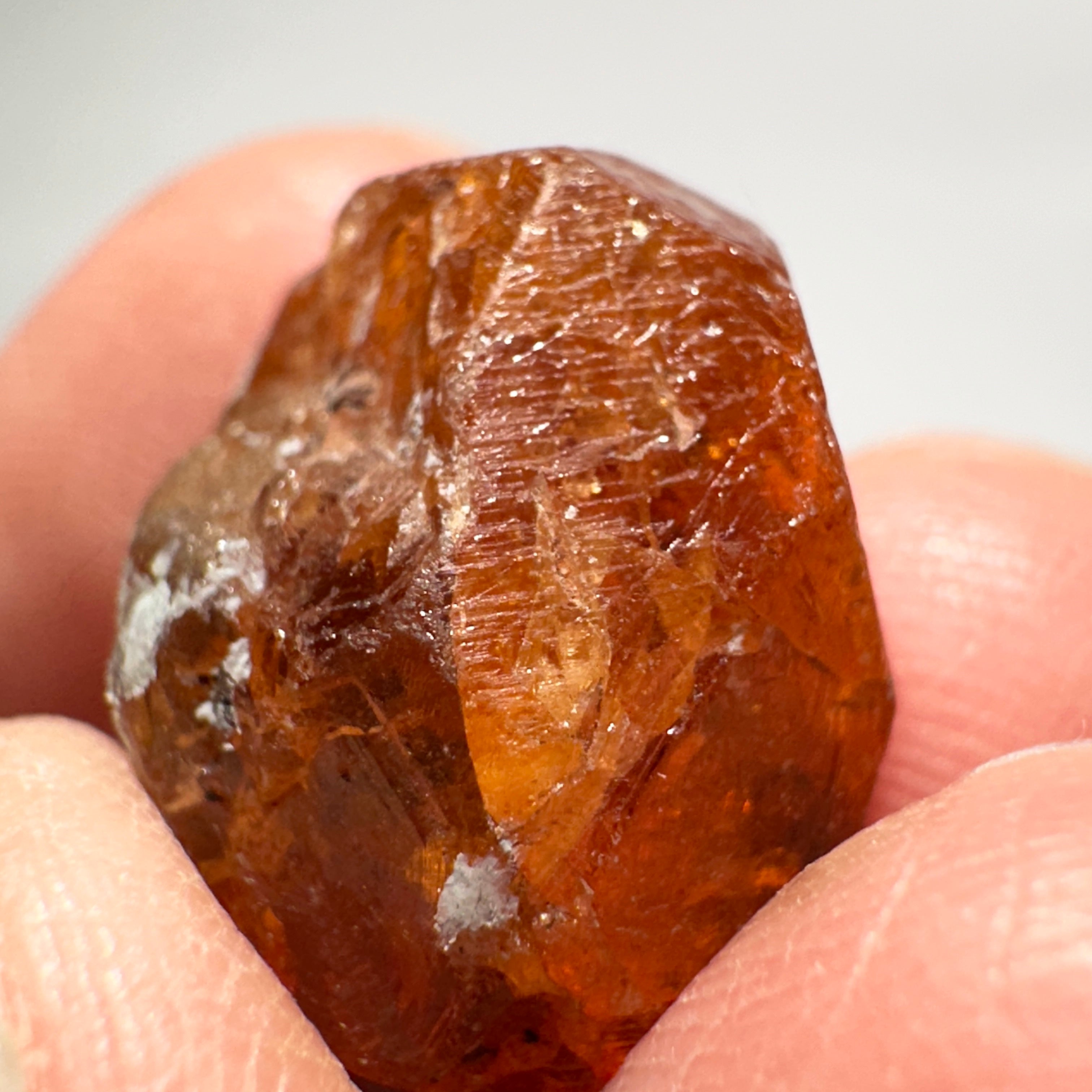 30.79ct / 6.15gm Spessartite Garnet Crystal, Loliondo, Tanzania. Untreated Unheated