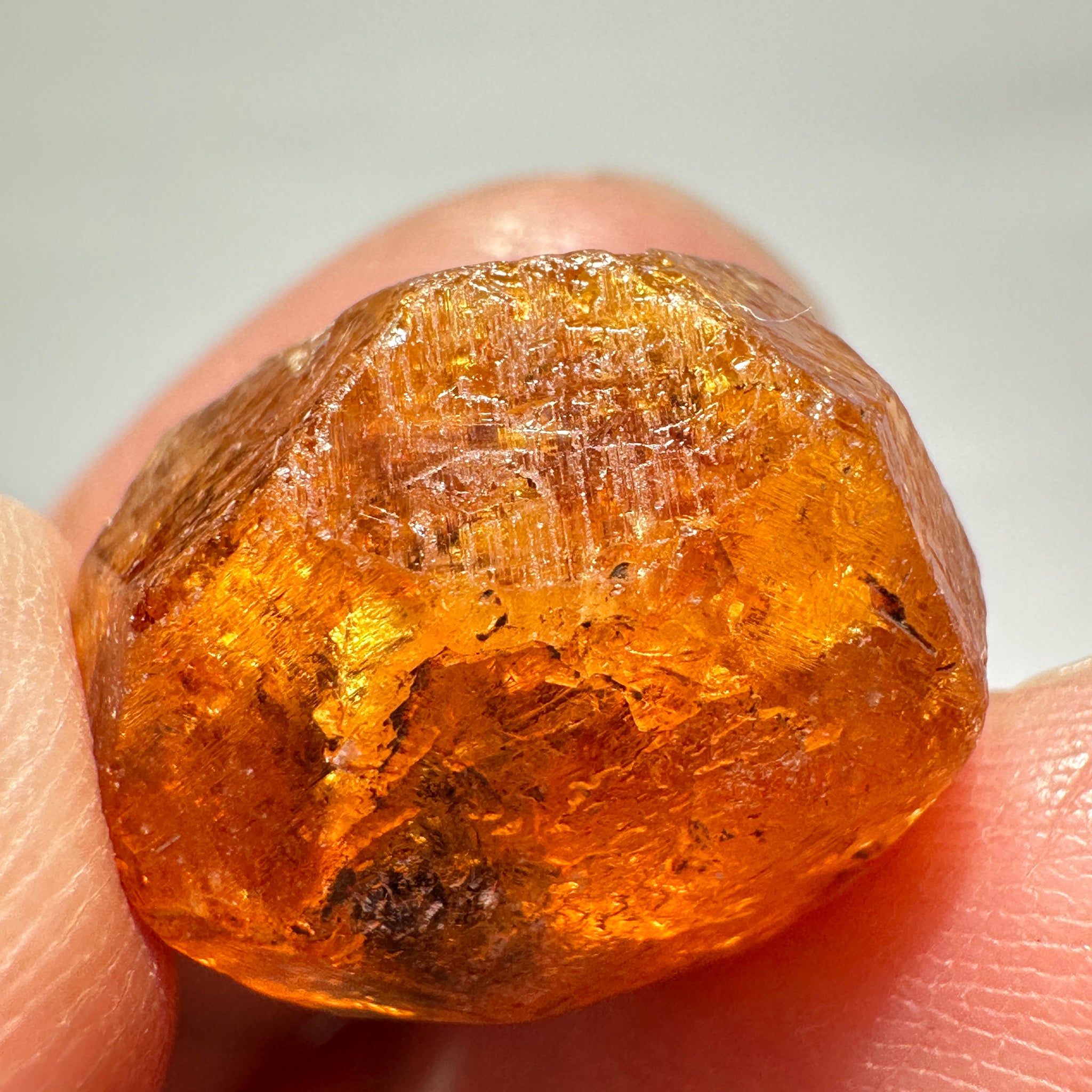 Spessartite Garnet Crystal, 30.79ct / 6.15gm, Loliondo, Tanzania. Untreated Unheated