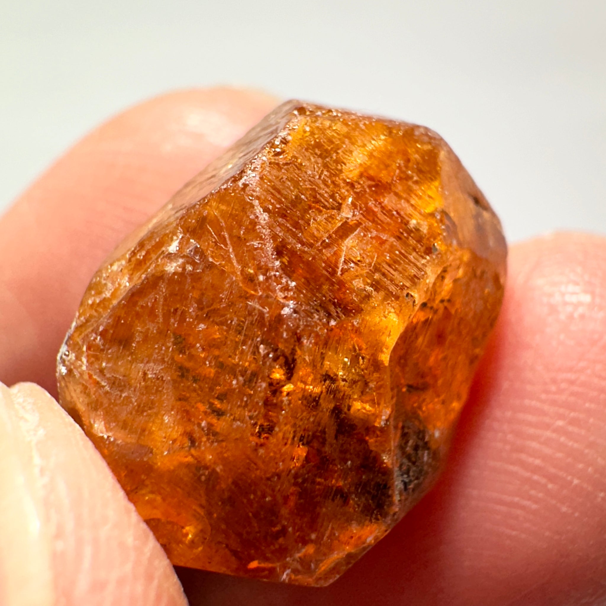Spessartite Garnet Crystal, 30.79ct / 6.15gm, Loliondo, Tanzania. Untreated Unheated
