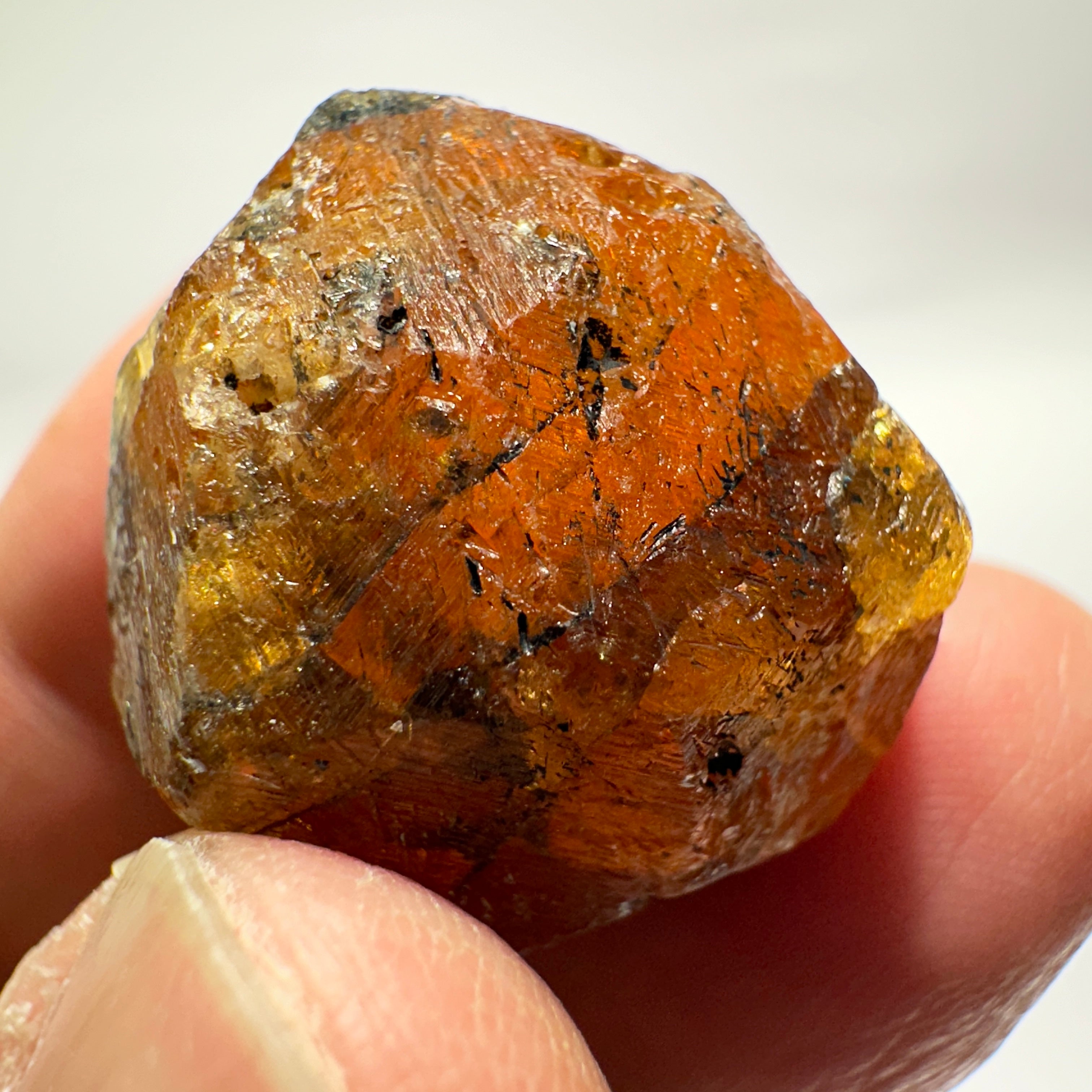 132.81ct / 26.56gm Spessartite Garnet Crystal, Loliondo, Tanzania. Untreated Unheated