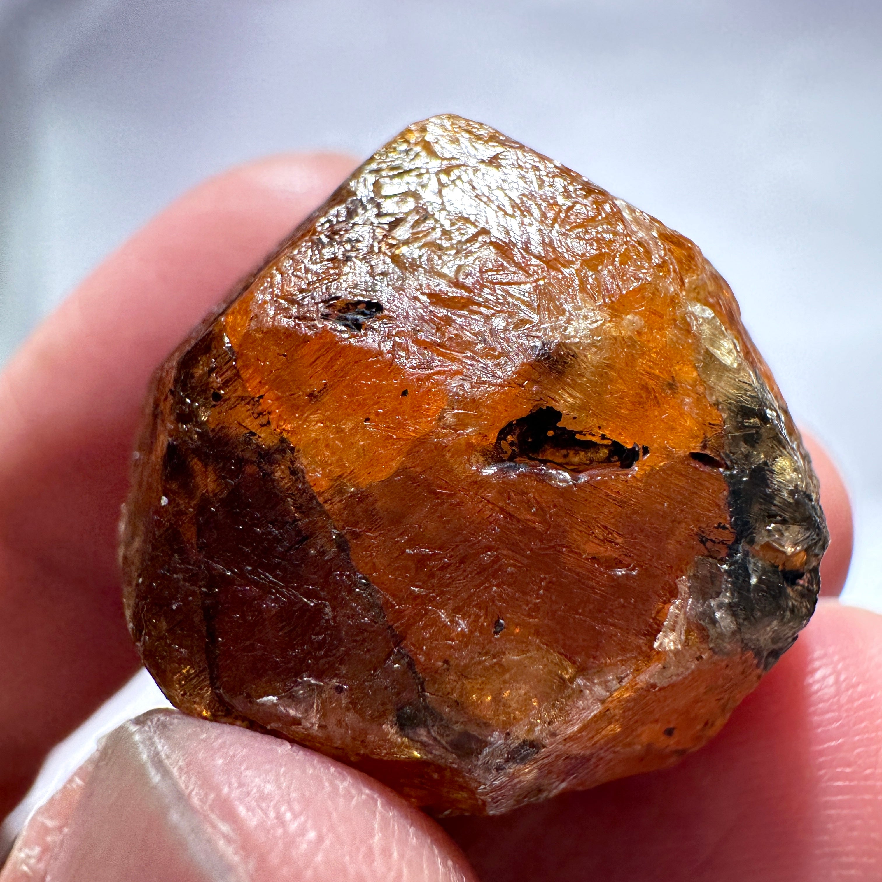132.81ct / 26.56gm Spessartite Garnet Crystal, Loliondo, Tanzania. Untreated Unheated