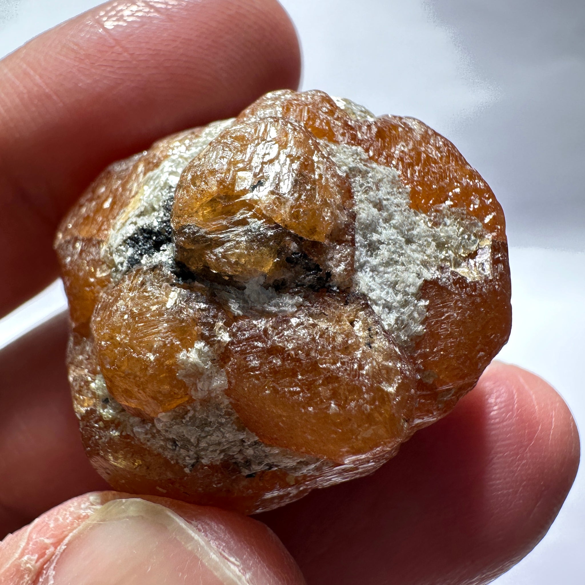 Spessartite Garnet Crystal, 158.32ct / 31.66gm, Loliondo, Tanzania. Untreated Unheated