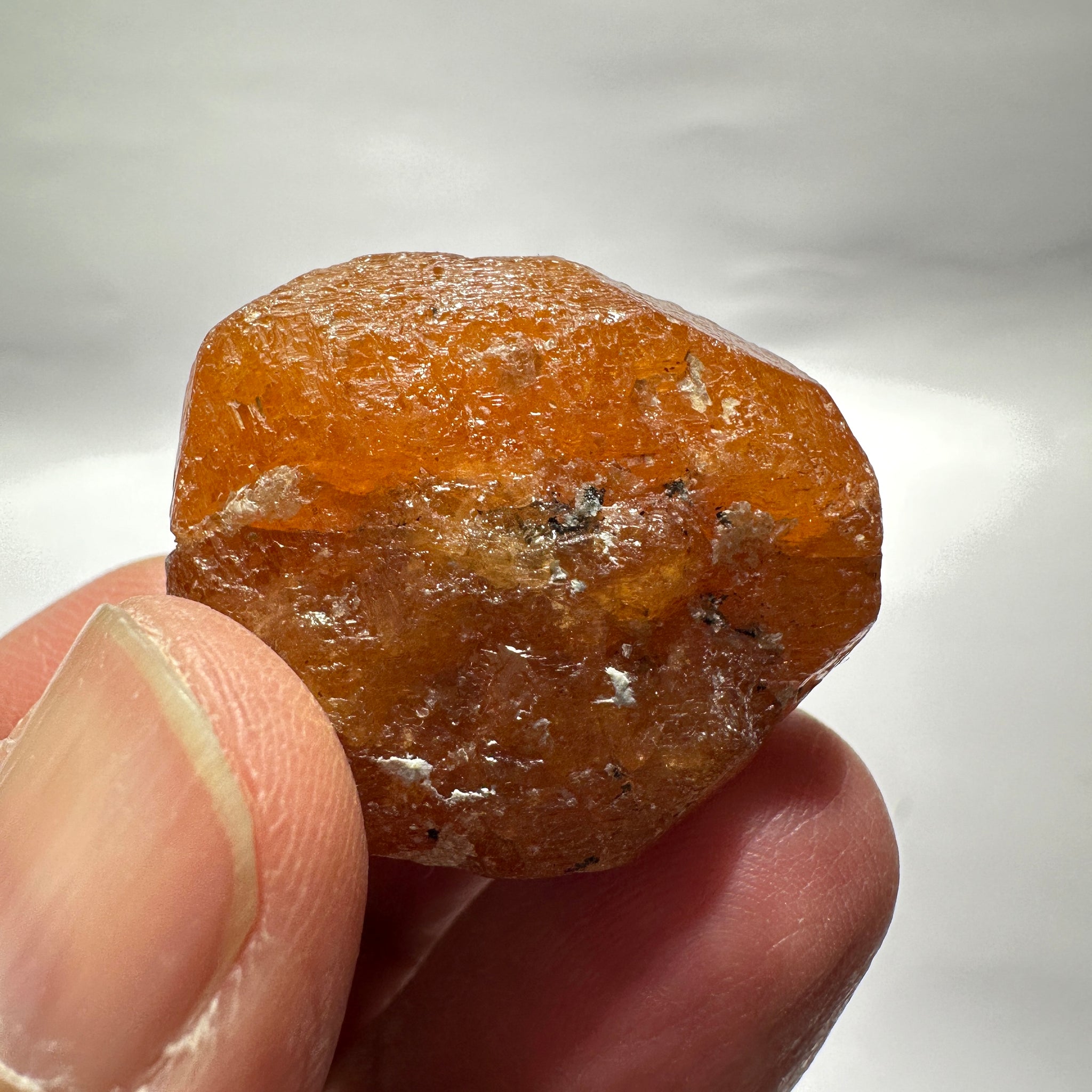 Spessartite Garnet Crystal, 158.32ct / 31.66gm, Loliondo, Tanzania. Untreated Unheated