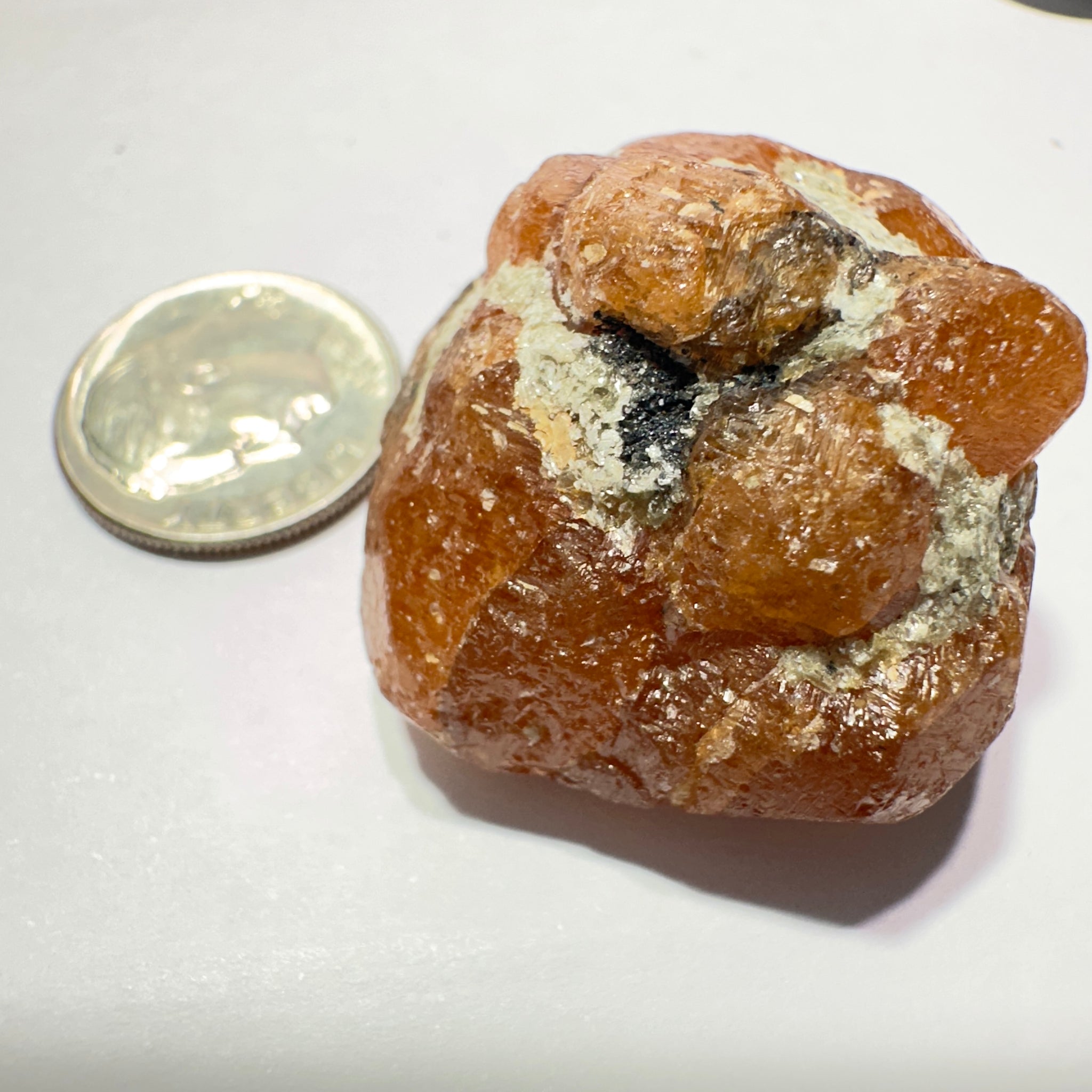 Spessartite Garnet Crystal, 158.32ct / 31.66gm, Loliondo, Tanzania. Untreated Unheated