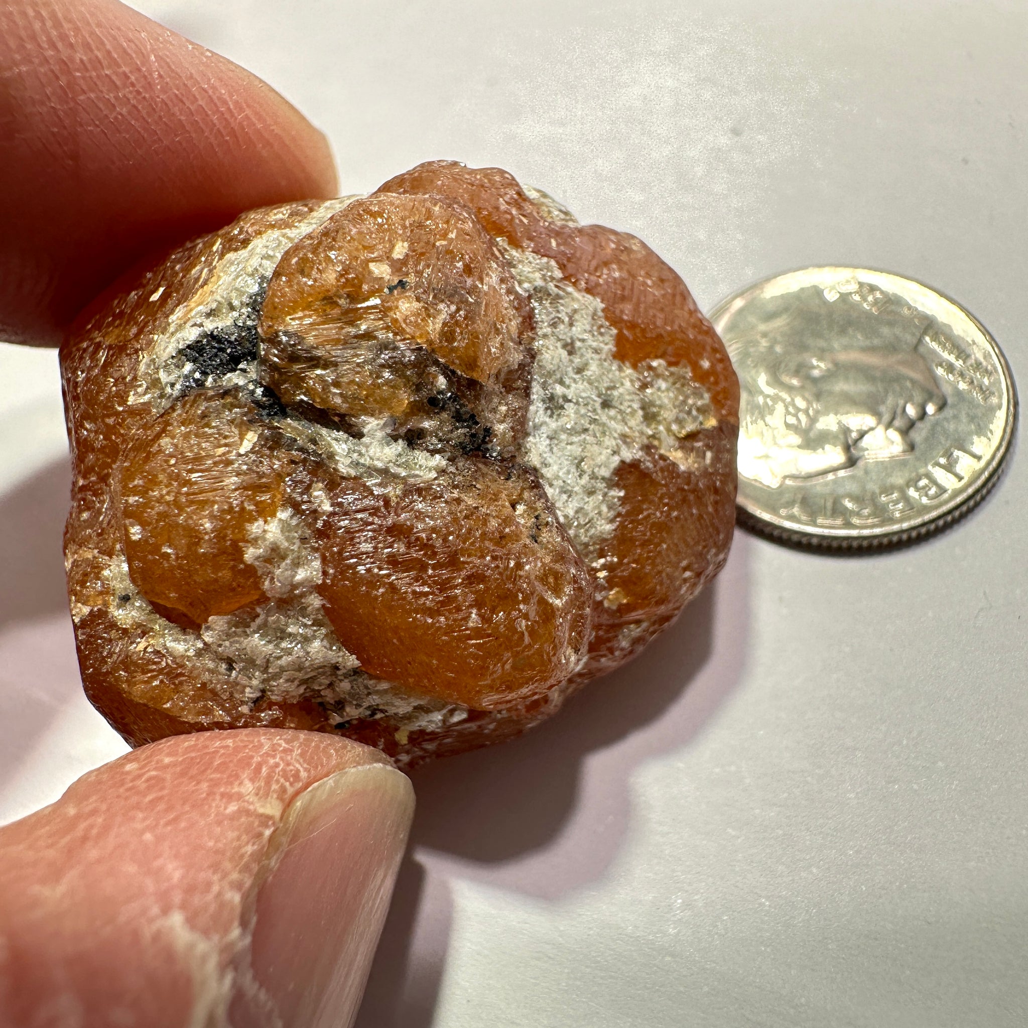 Spessartite Garnet Crystal, 158.32ct / 31.66gm, Loliondo, Tanzania. Untreated Unheated