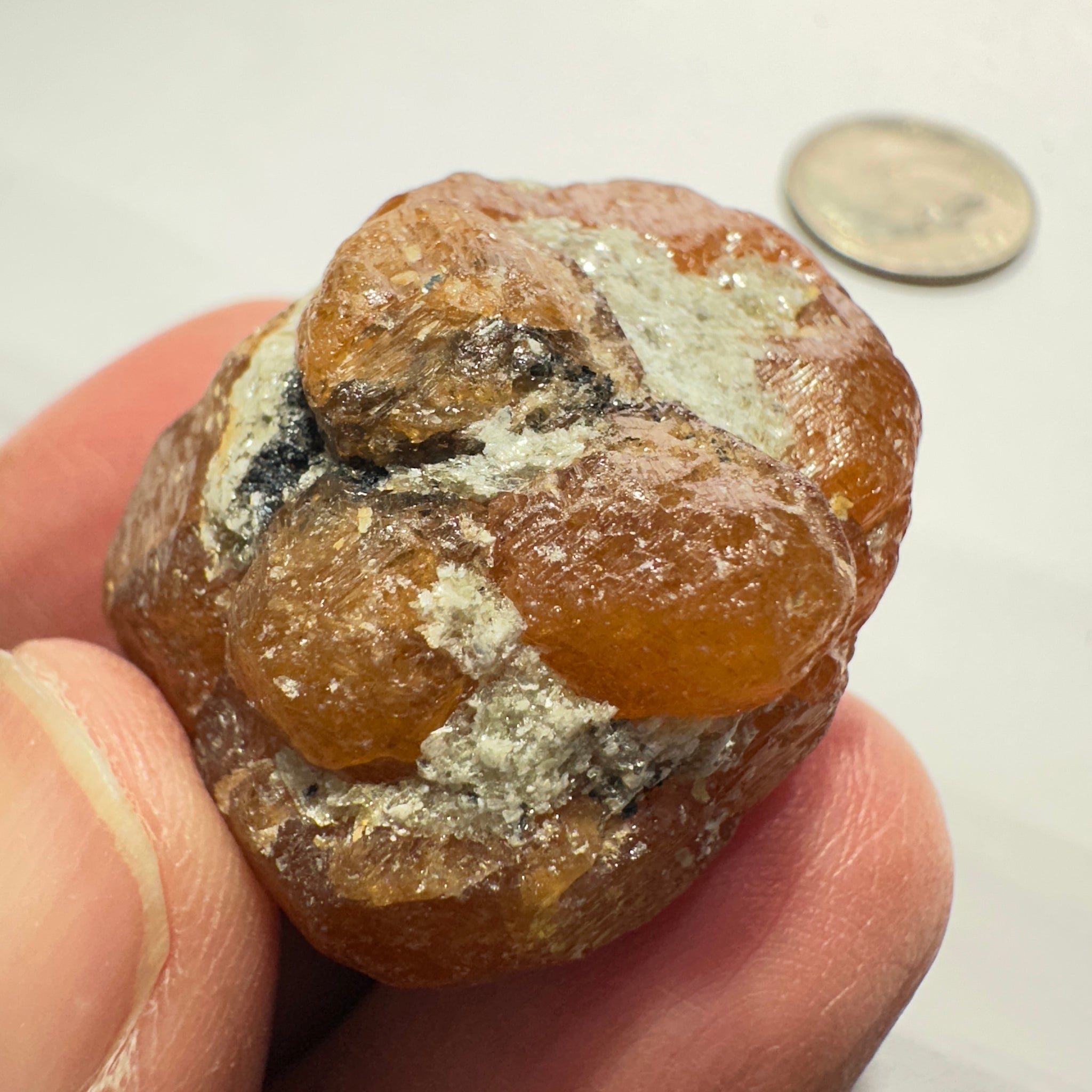 Spessartite Garnet Crystal, 158.32ct / 31.66gm, Loliondo, Tanzania. Untreated Unheated