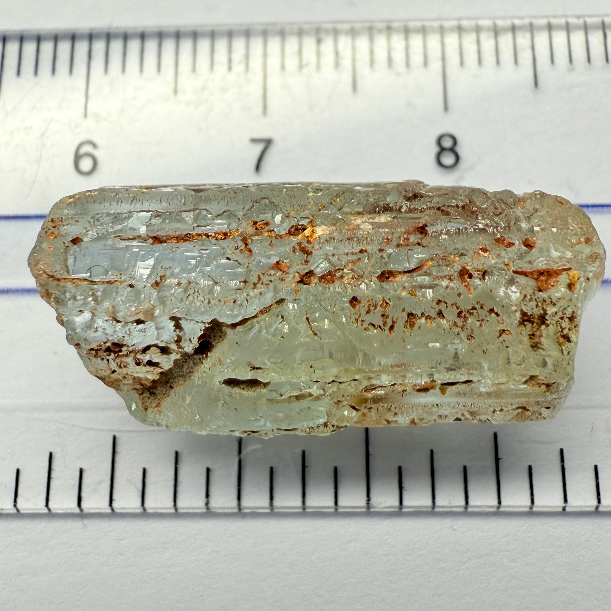 Aquamarine crystal, Songea, Tanzania, 20.16ct, Untreated Unheated, outside slight cracks on the skin, inside vvs
