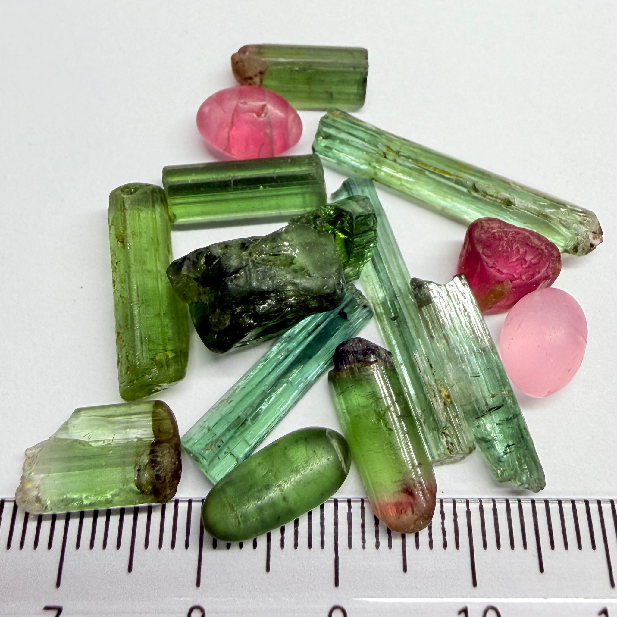 Congo Tourmaline Lot, 53.74ct, Untreated Unheated, 1.65ct - 8.99ct, Slightly Included