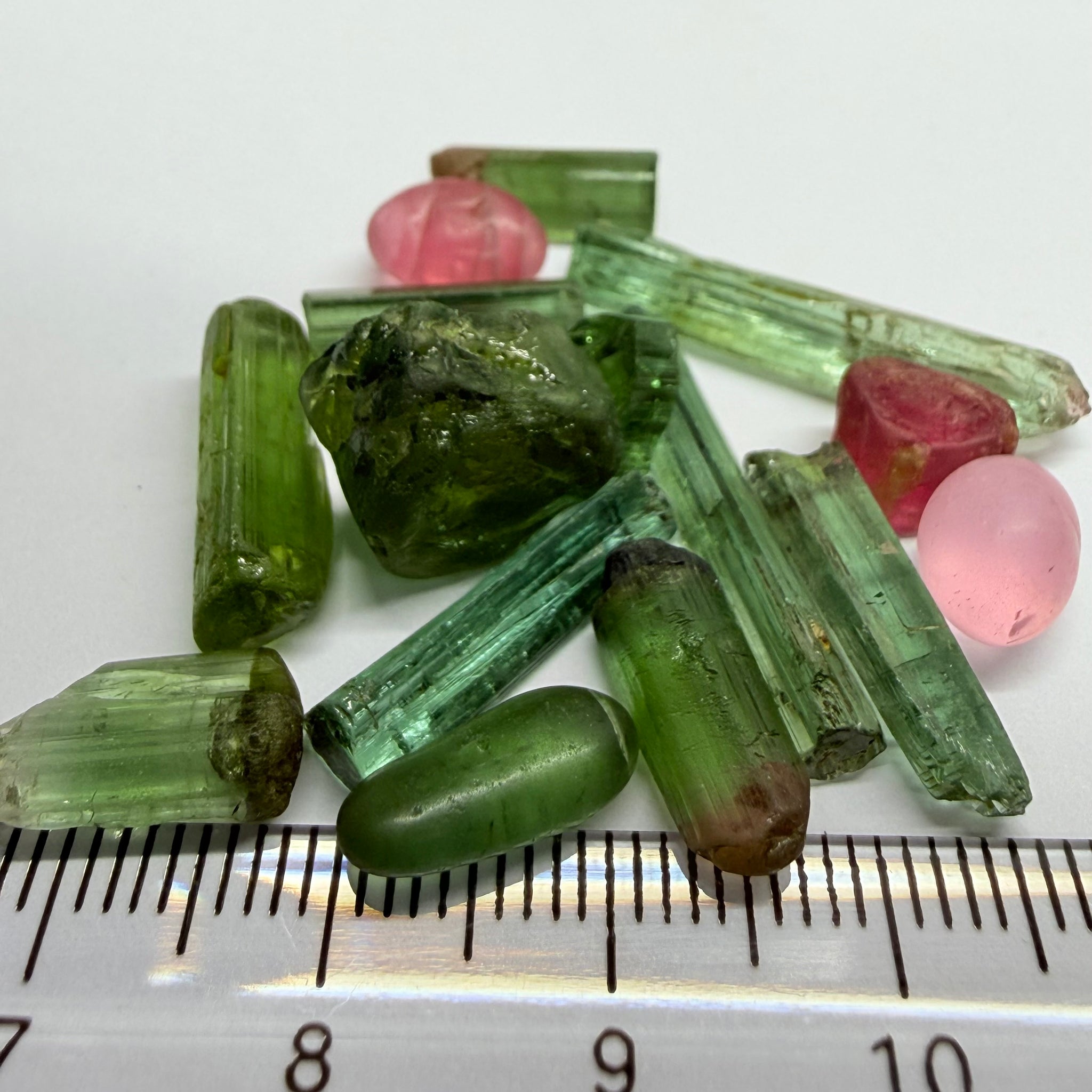 Congo Tourmaline Lot, 53.74ct, Untreated Unheated, 1.65ct - 8.99ct, Slightly Included