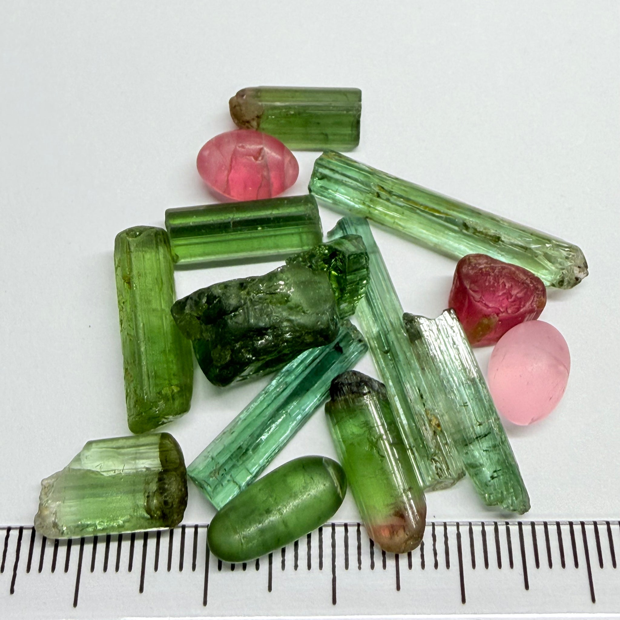 Congo Tourmaline Lot, 53.74ct, Untreated Unheated, 1.65ct - 8.99ct, Slightly Included