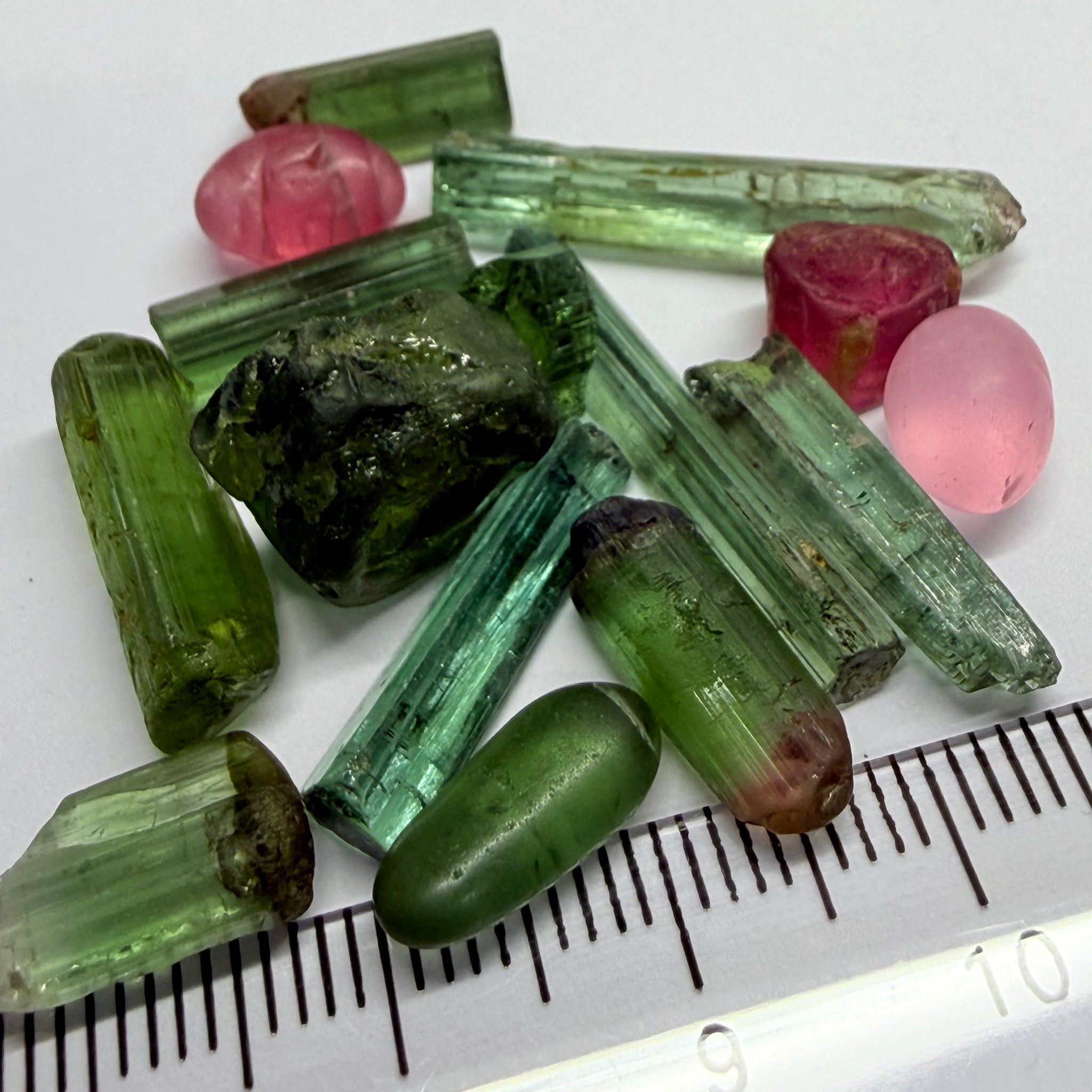 Congo Tourmaline Lot, 53.74ct, Untreated Unheated, 1.65ct - 8.99ct, Slightly Included