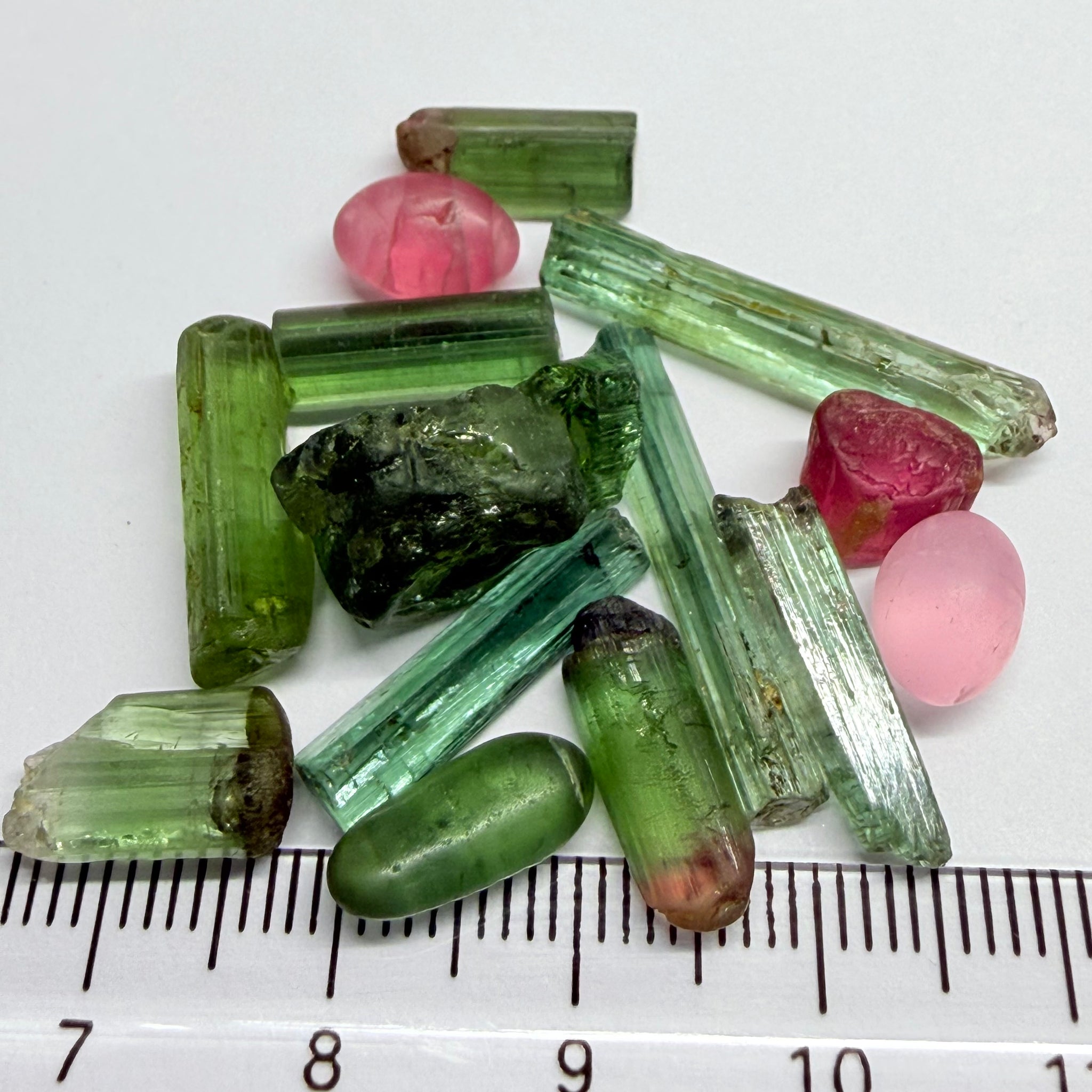 Congo Tourmaline Lot, 53.74ct, Untreated Unheated, 1.65ct - 8.99ct, Slightly Included