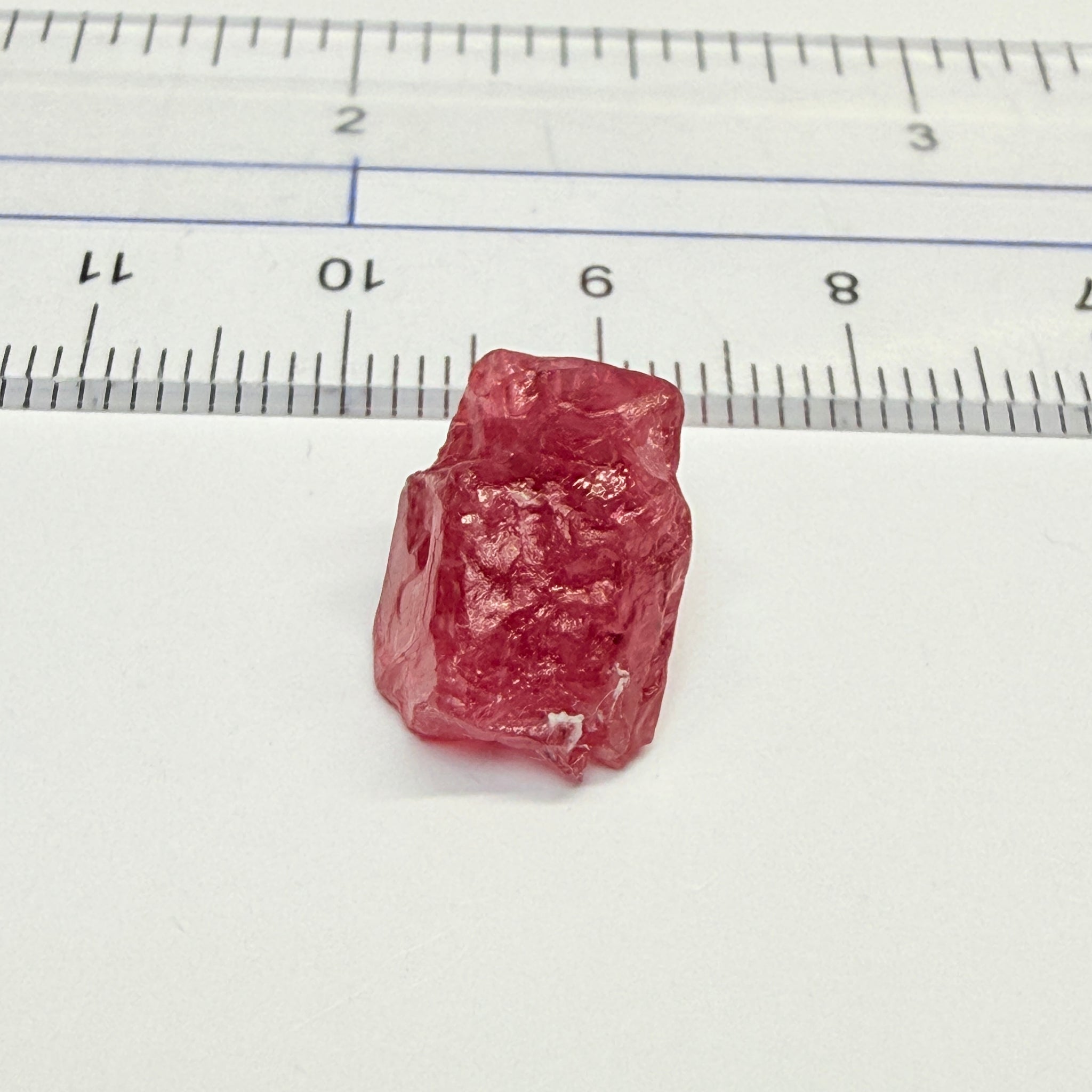 Mahenge Red Spinel Crystal. 10.53ct, Tanzania, Untreated, Unheated. 14.5 x 8.1 x 11.7 mm