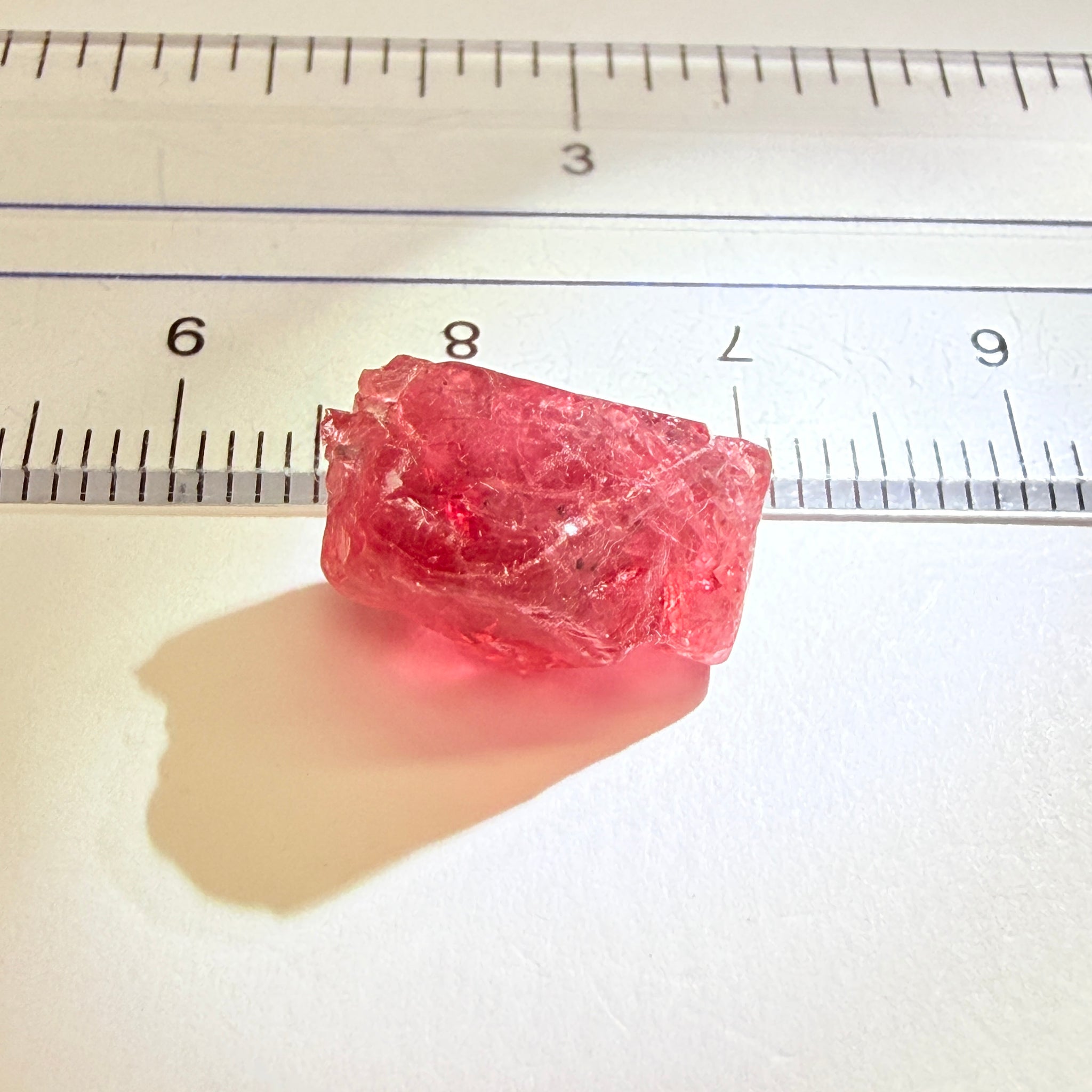 Mahenge Red Spinel Crystal. 10.53ct, Tanzania, Untreated, Unheated. 14.5 x 8.1 x 11.7 mm