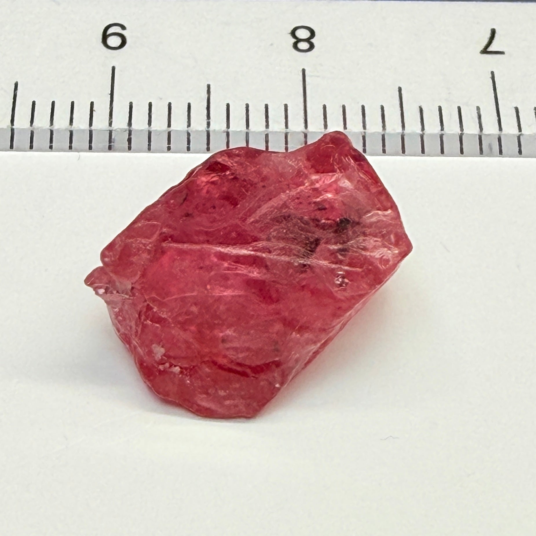 Mahenge Red Spinel Crystal. 10.53ct, Tanzania, Untreated, Unheated. 14.5 x 8.1 x 11.7 mm