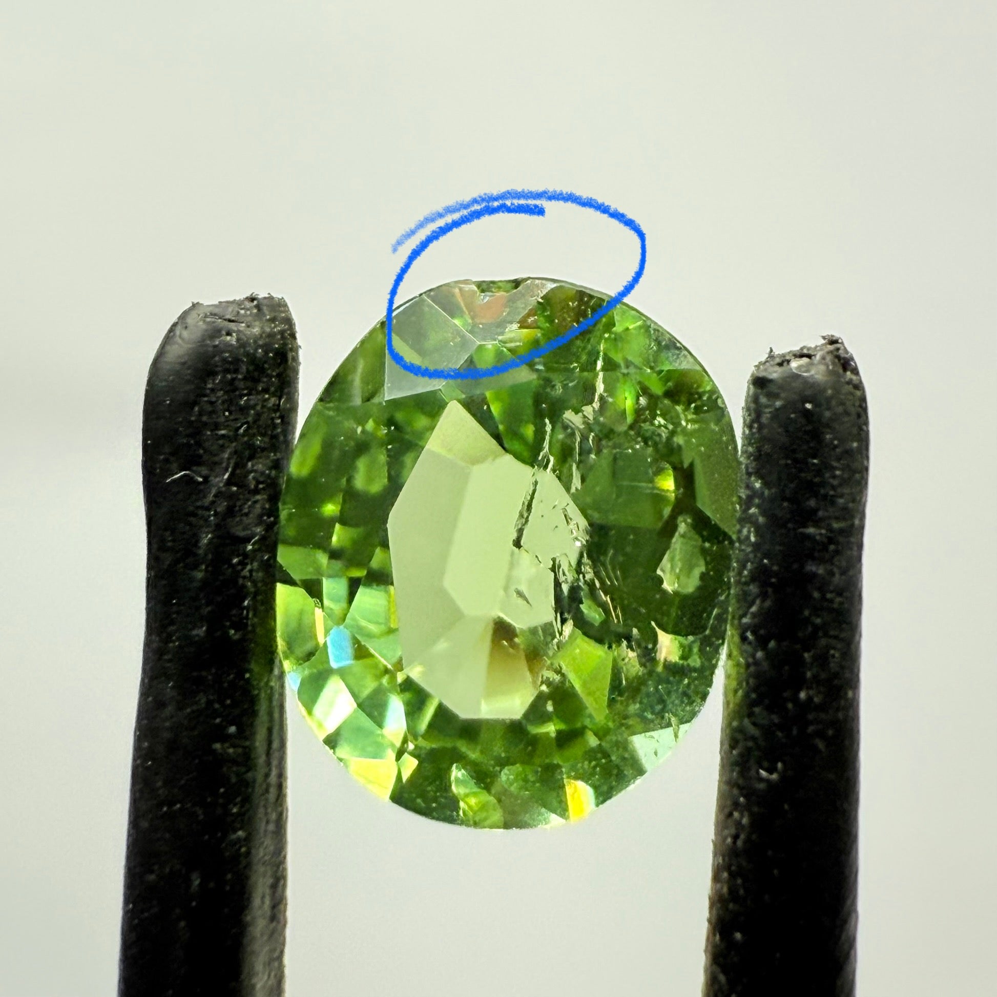 Tourmaline, 0.92ct, Congo, Untreated Unheated, native cut, slight chip on girdle, see pictures I have circled it, to show location, price reflects