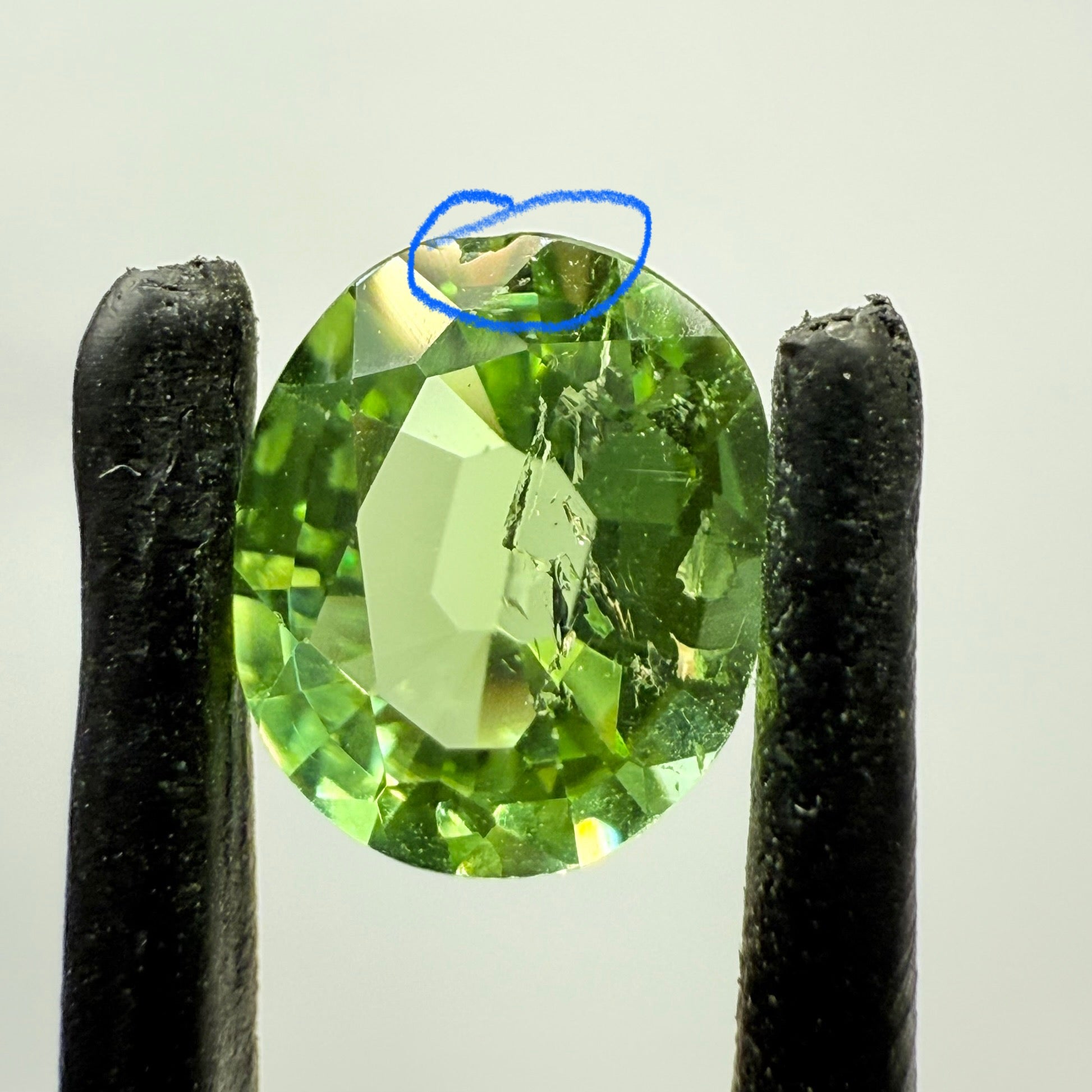 Tourmaline, 0.92ct, Congo, Untreated Unheated, native cut, slight chip on girdle, see pictures I have circled it, to show location, price reflects