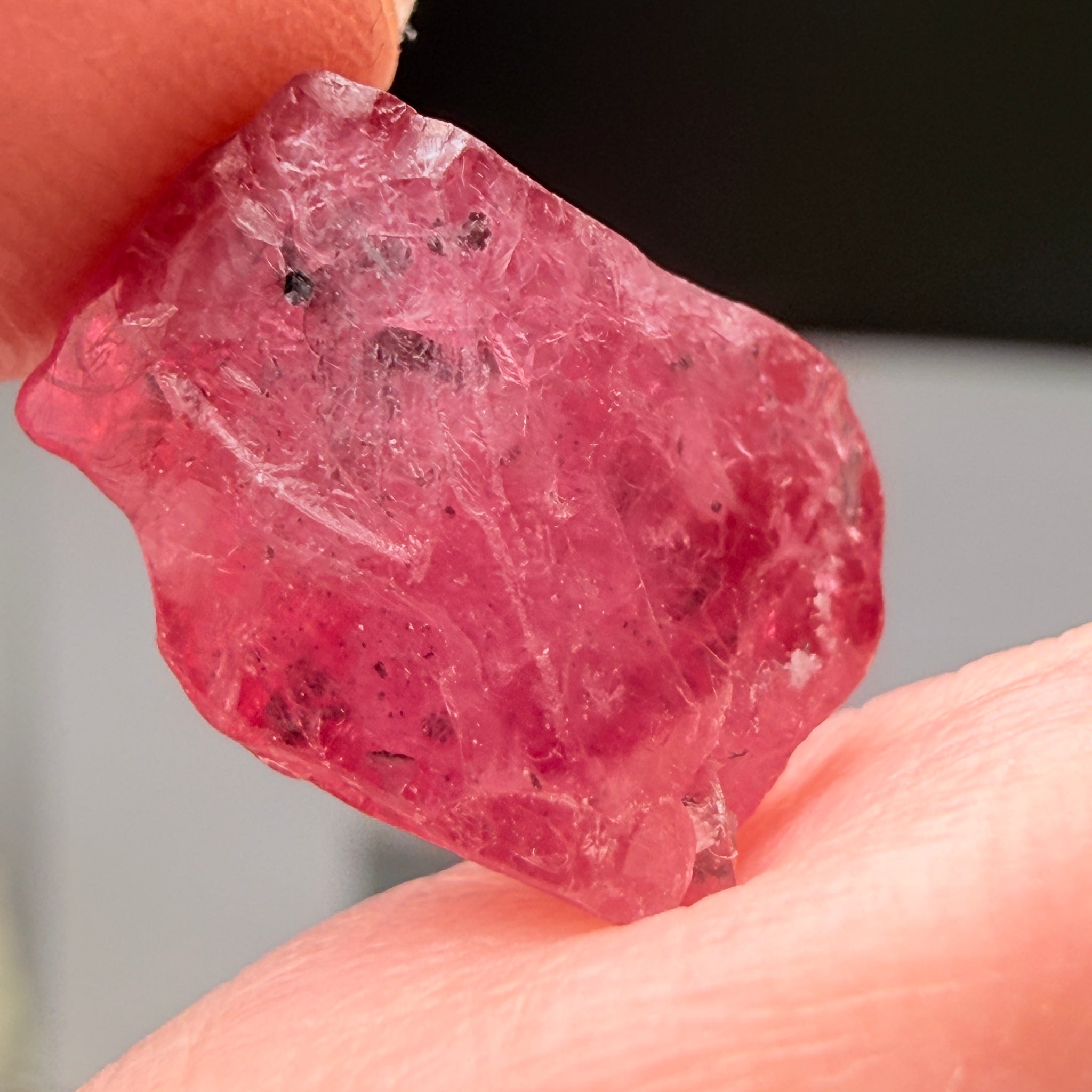 Mahenge Red Spinel Crystal. 10.53ct, Tanzania, Untreated, Unheated. 14.5 x 8.1 x 11.7 mm