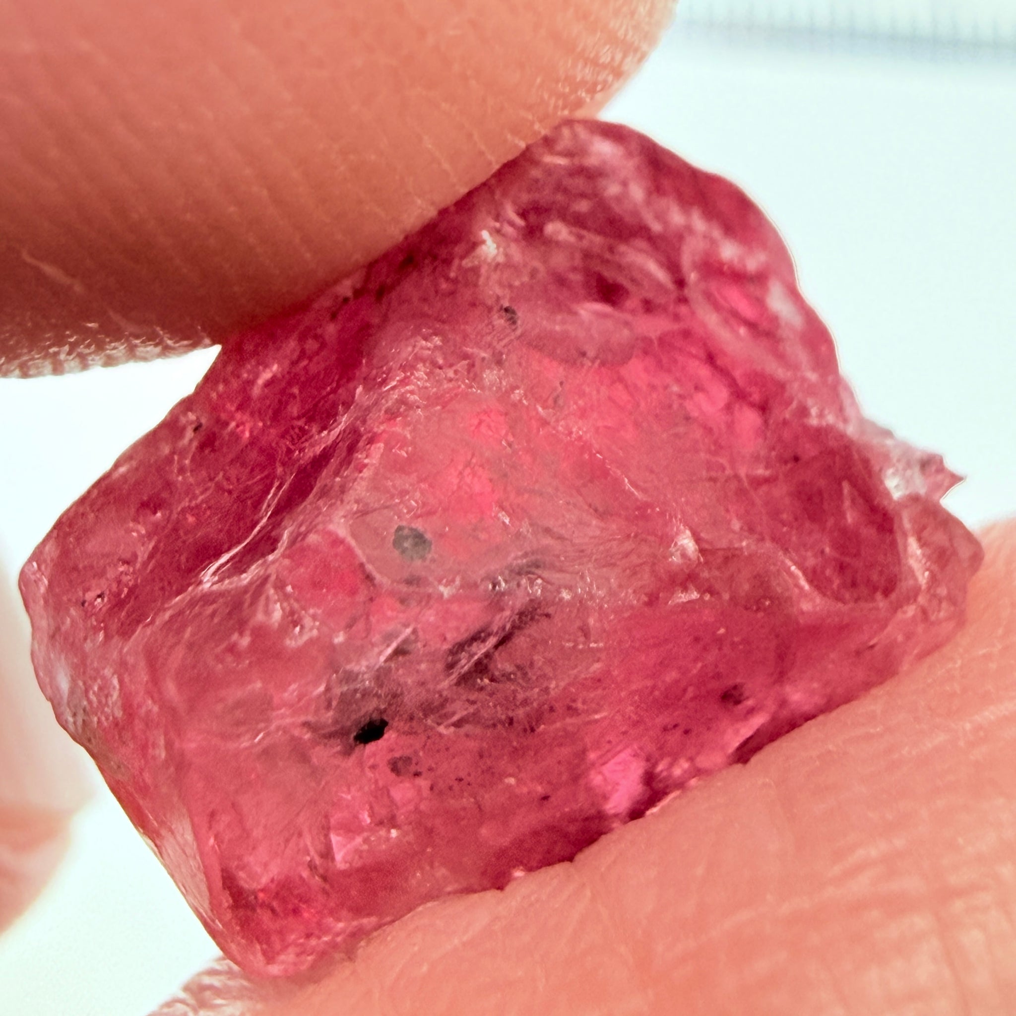 Mahenge Red Spinel Crystal. 10.53ct, Tanzania, Untreated, Unheated. 14.5 x 8.1 x 11.7 mm