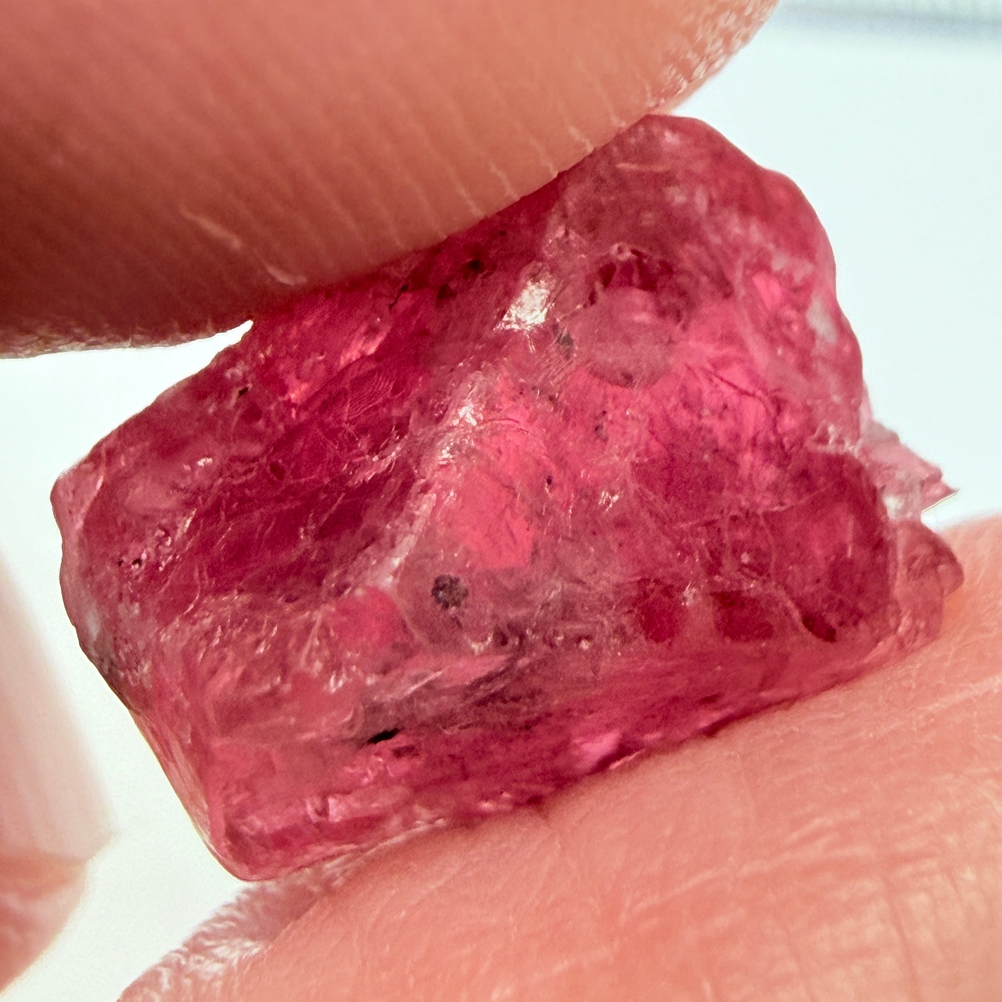 Mahenge Red Spinel Crystal. 10.53ct, Tanzania, Untreated, Unheated. 14.5 x 8.1 x 11.7 mm