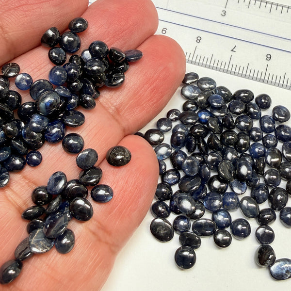 Sapphire Cabochons Per Stone, Midnight Blue, Tanzania, Untreated Unheated, price is per stone on a build pour basis, this is all we have, buy as many as you can