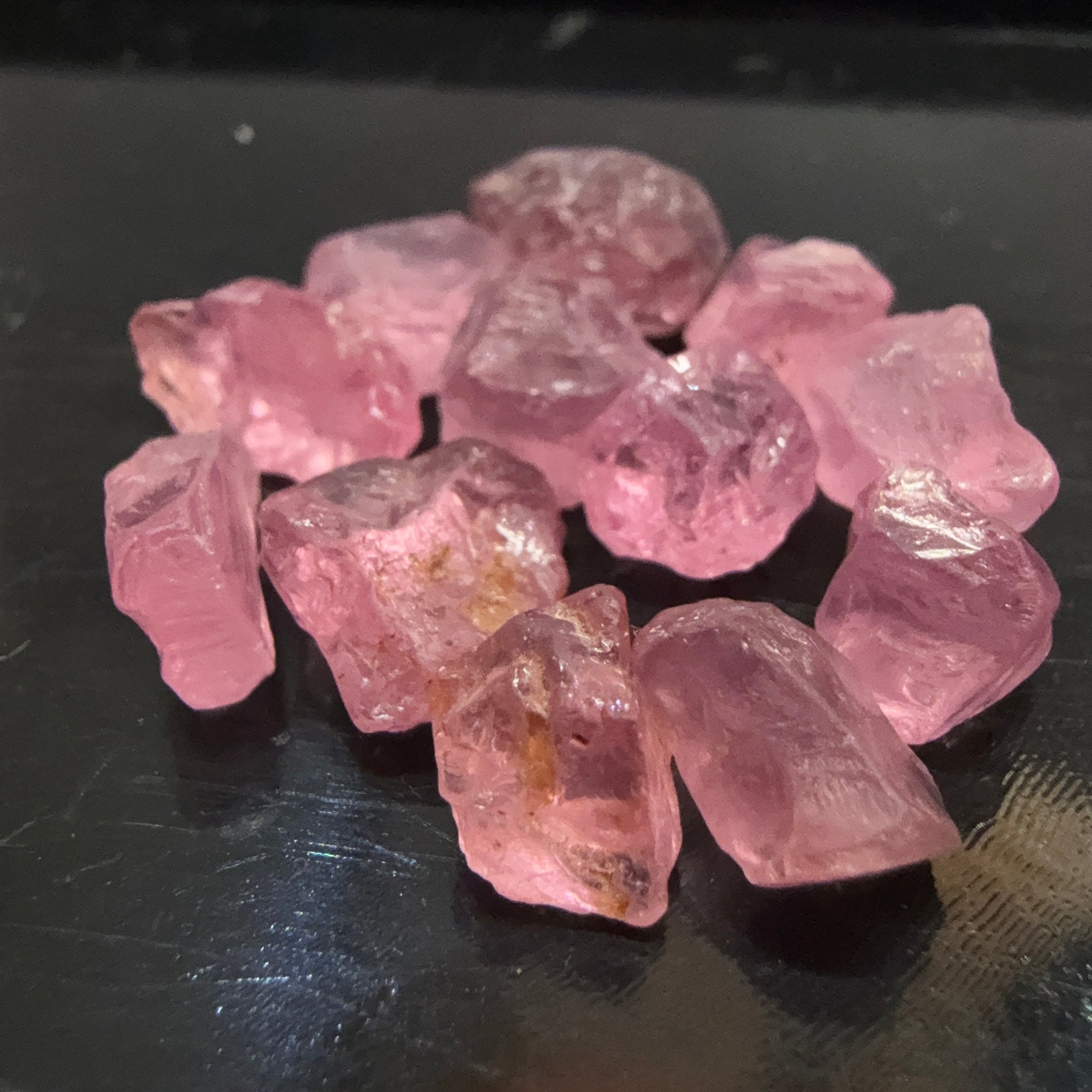 Mozambique Spinel Lot, Baby Pink colour, 26.47ct, Untreated Unheated. All have some inclusions and cracks, but if you want to have a play with them going cheap