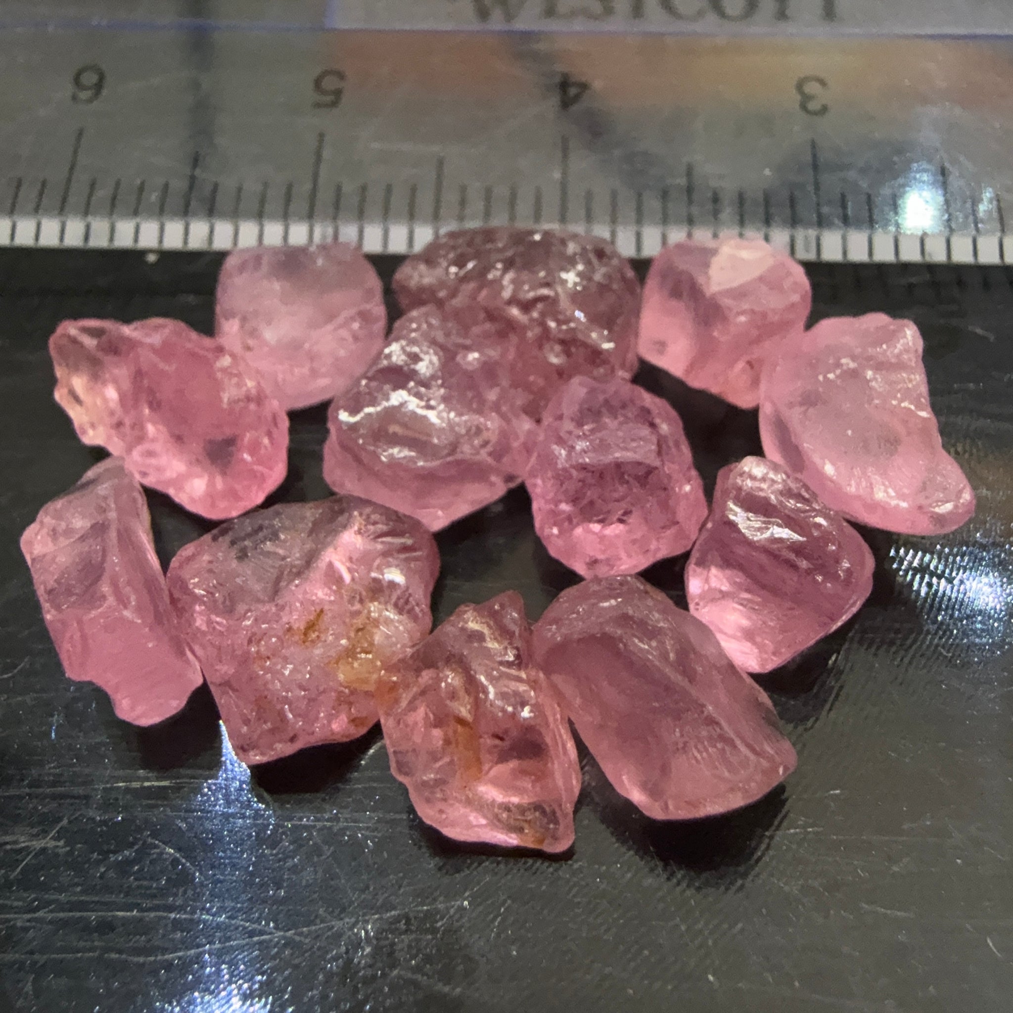 Mozambique Spinel Lot, Baby Pink colour, 26.47ct, Untreated Unheated. All have some inclusions and cracks, but if you want to have a play with them going cheap