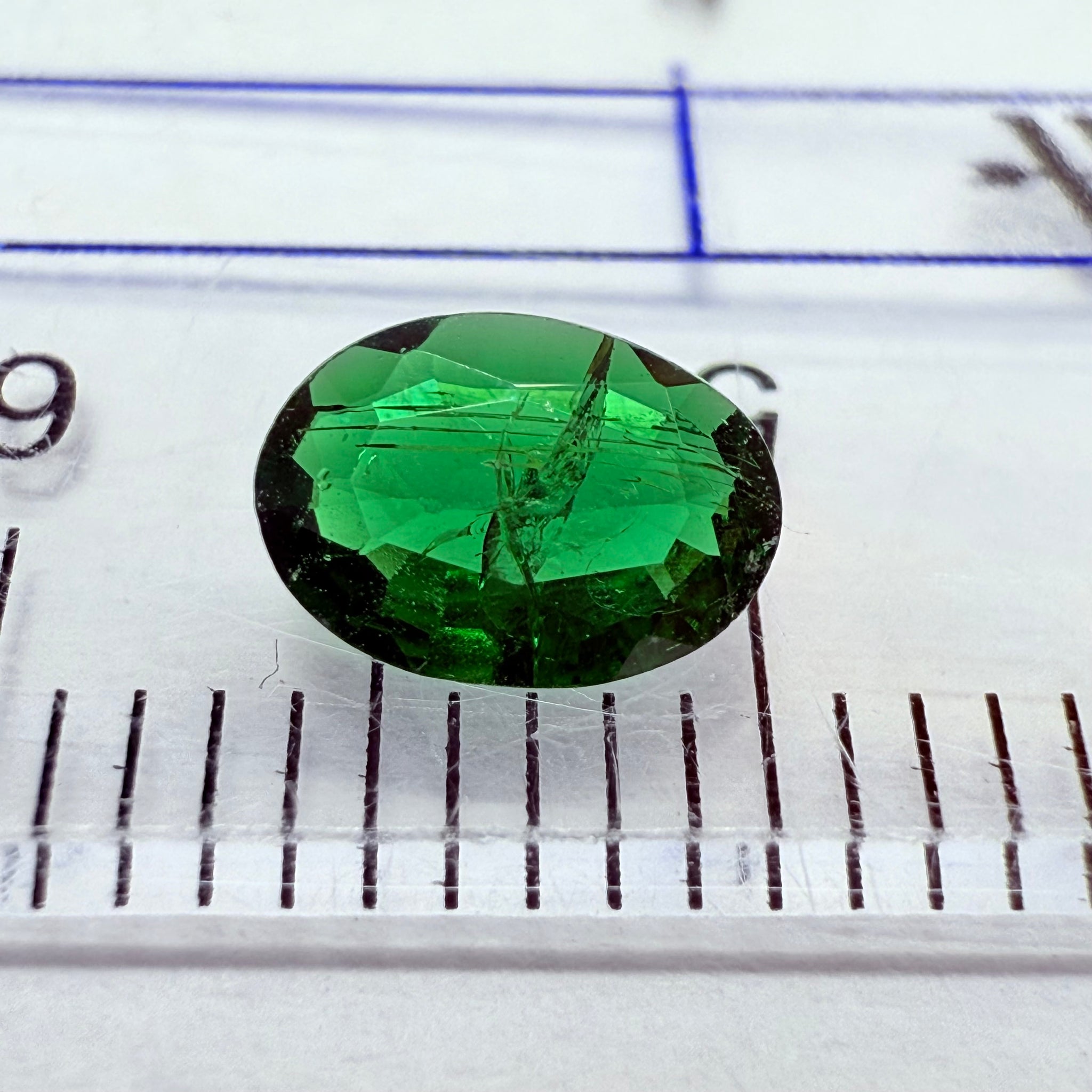 Chrome Tourmaline, 0.41ct, Landanai, Tanzania, Untreated Unheated, native cut, heavily included, flat shape, priced accordingly
